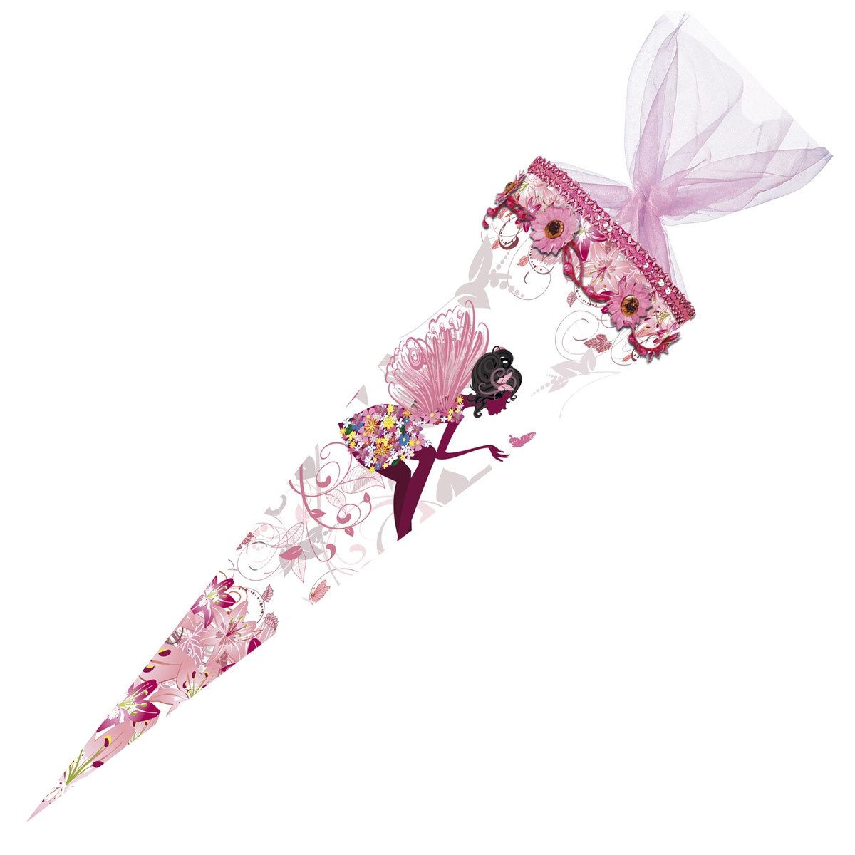 Nestler Schultüte Nestler Schultüte Blumenfee Blumenranke rund 70cm