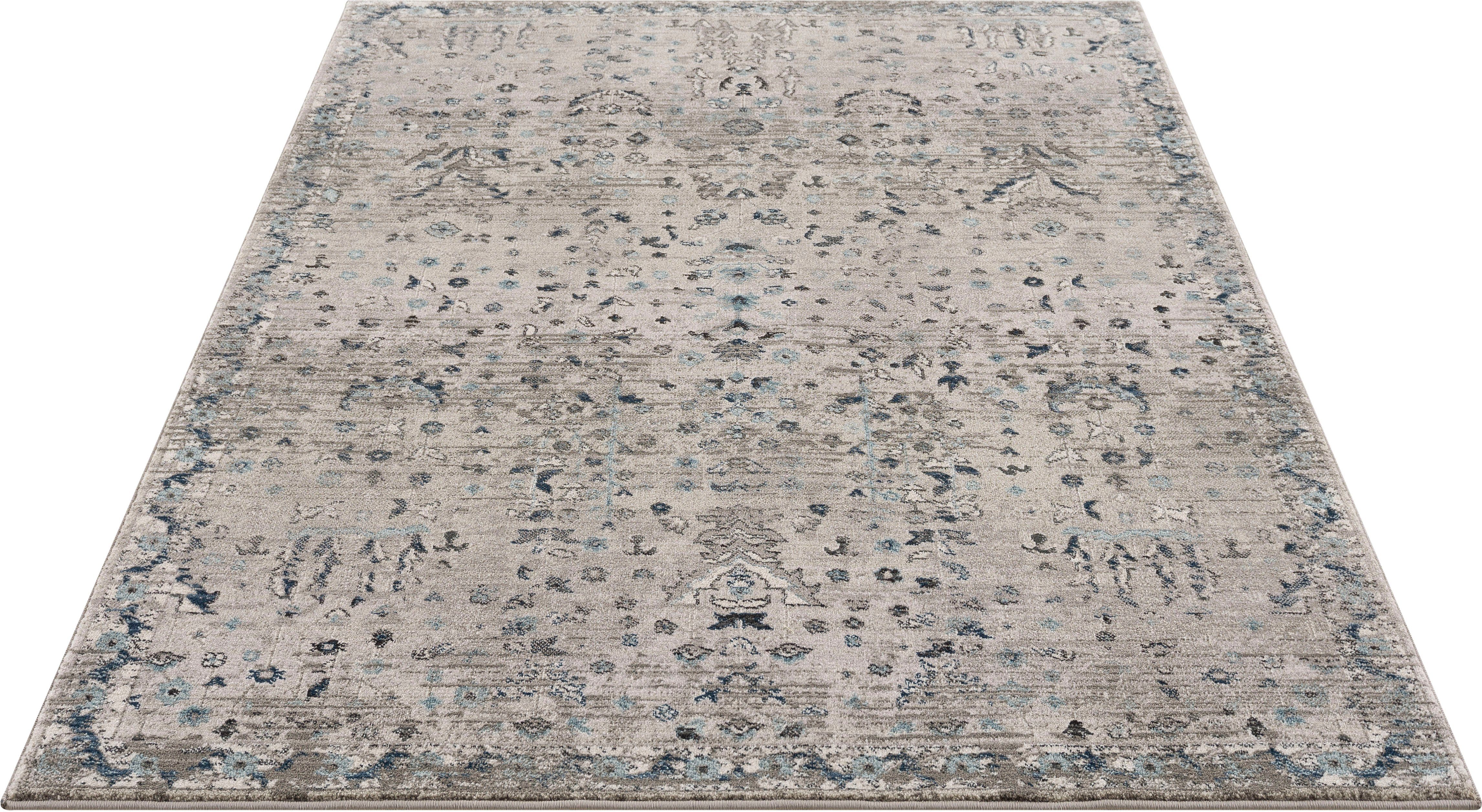 Teppich Clovis, Home affaire, rechteckig, Höhe: 11 mm, Teppich im Orient-Design, mit Bordüre, Vintage grau