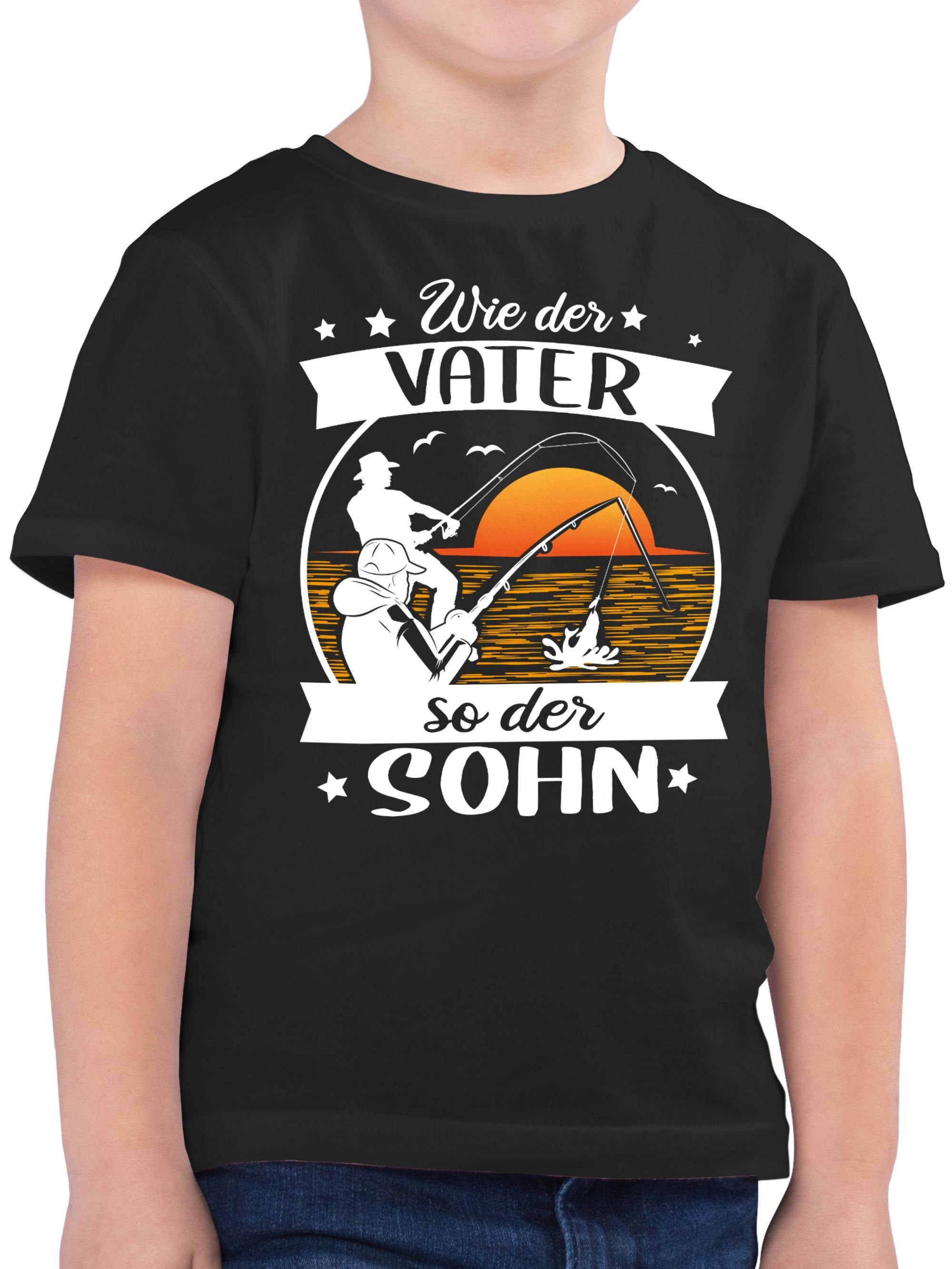 T-Shirt Wie der Vater so der Sohn - Angeln - weiß/orange