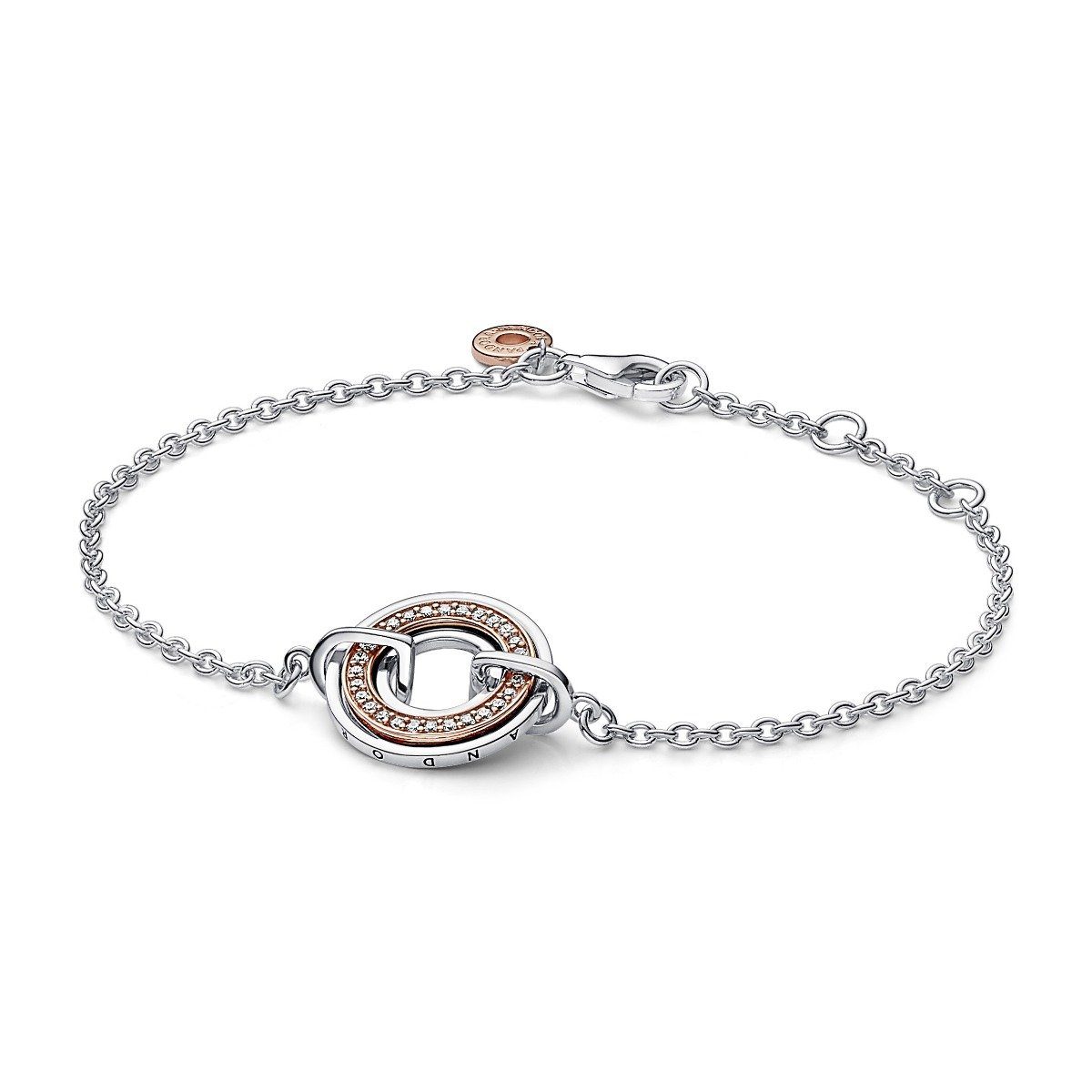 Pandora Armband 582741C01 Armband Signature Bicolor Logo Pavé Rosévergoldet Silber 1