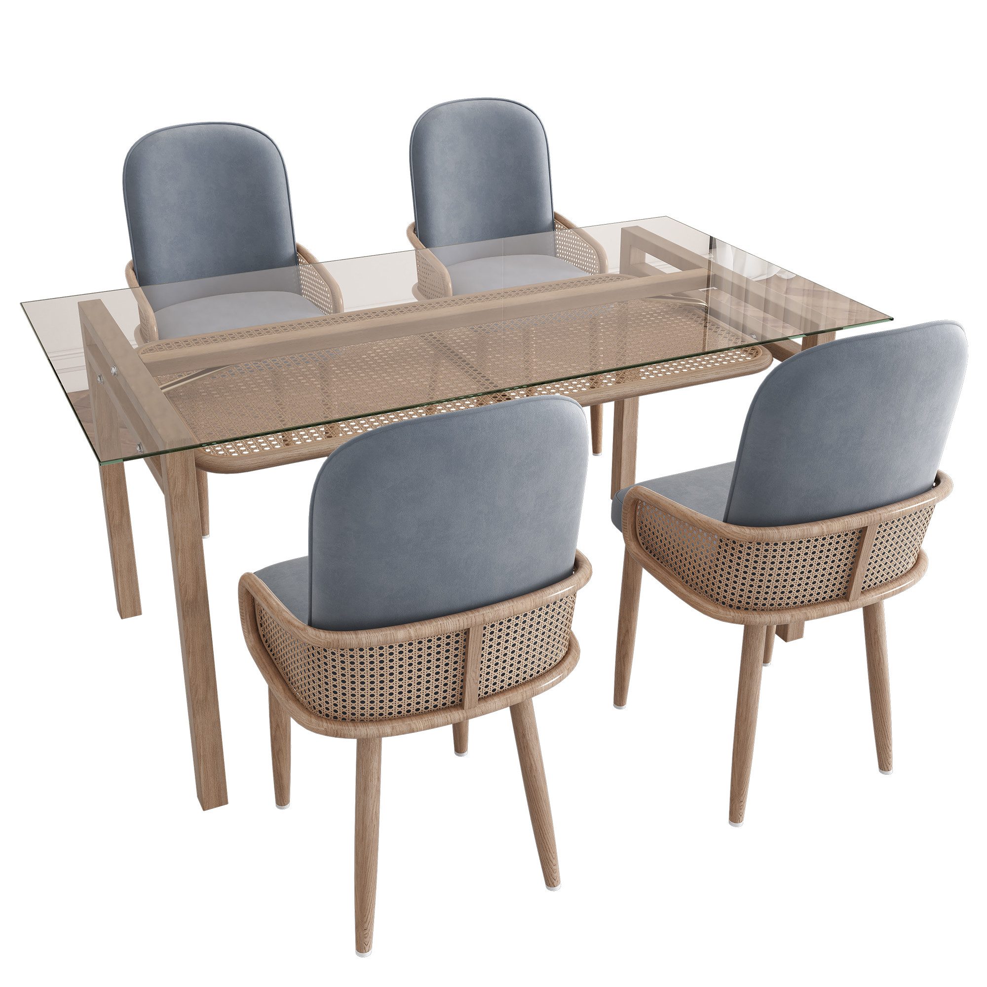 Gotagee Sitzgruppe Esszimmertisch- und Stuhlset Esstisch und Stühle Esszimmermöbel-Set, Samt-Esszimmerstühle Esszimmerstühle mit Rückenlehne