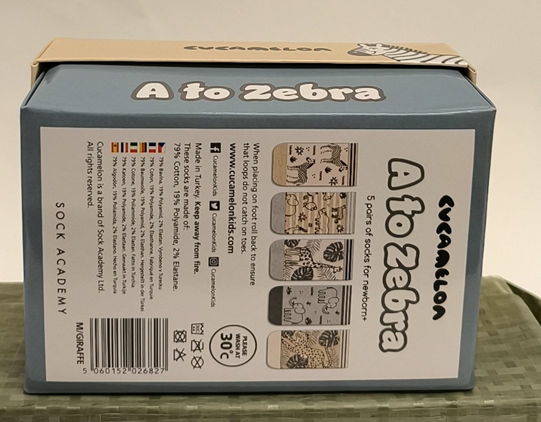 Cucamelon Freizeitsocken A to Zebra Safari Cucamelon Socken für Babys im 5er Set