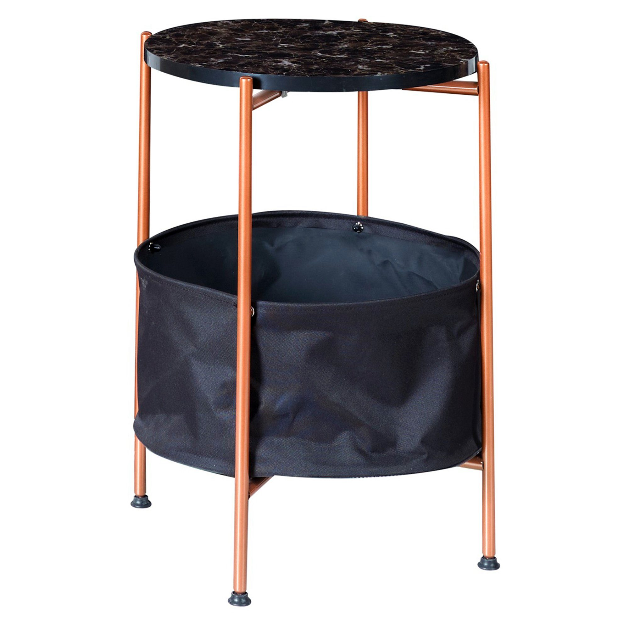 en.casa Beistelltisch, »Suonenjoki« Kaffetisch 59x47cm Bronze/Marmor günstig online kaufen