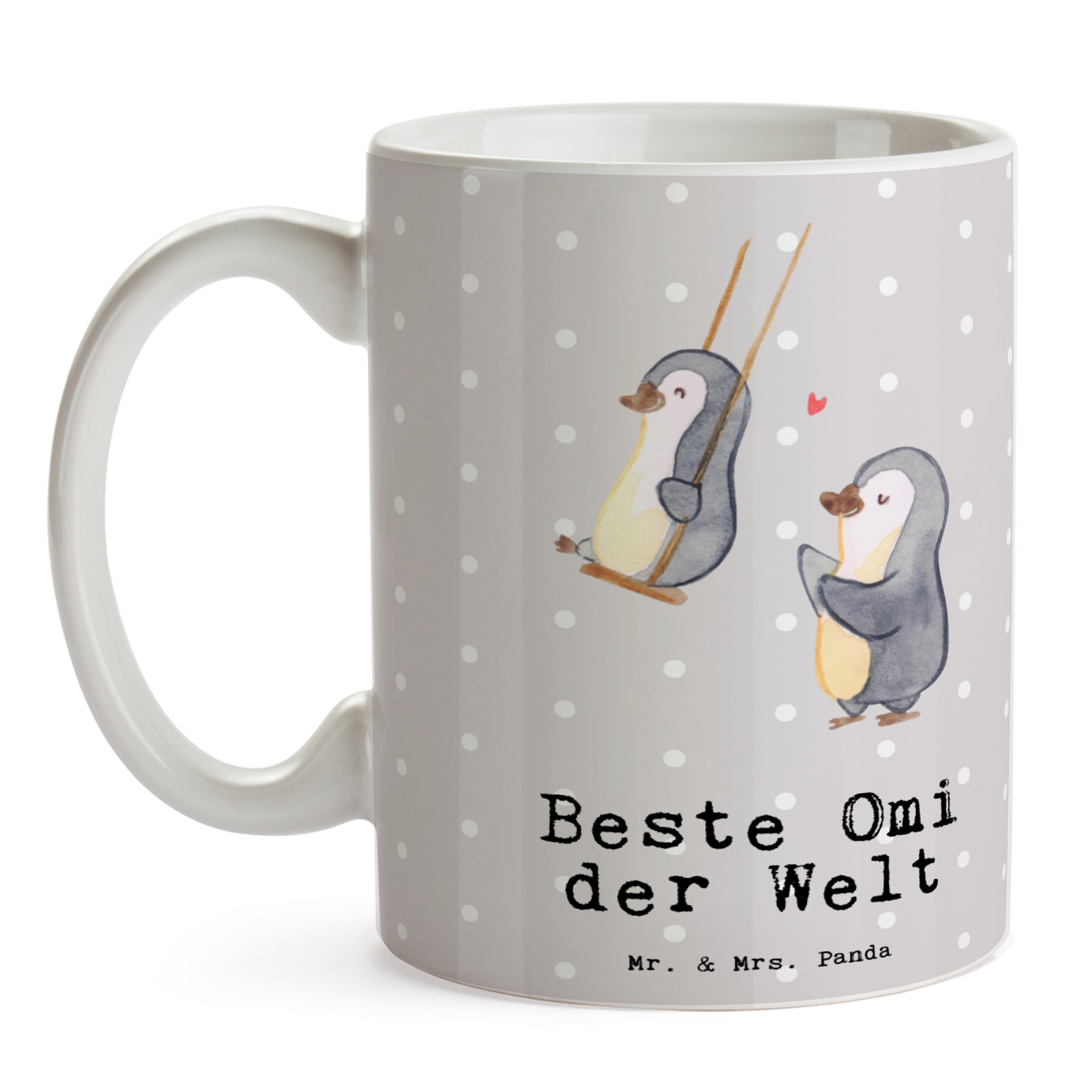 Tasse Pinguin - Mr. Keramik Grau Omi Mrs. Welt Pastell Kaffeebecher, der Beste Panda Geschenk, & O, -