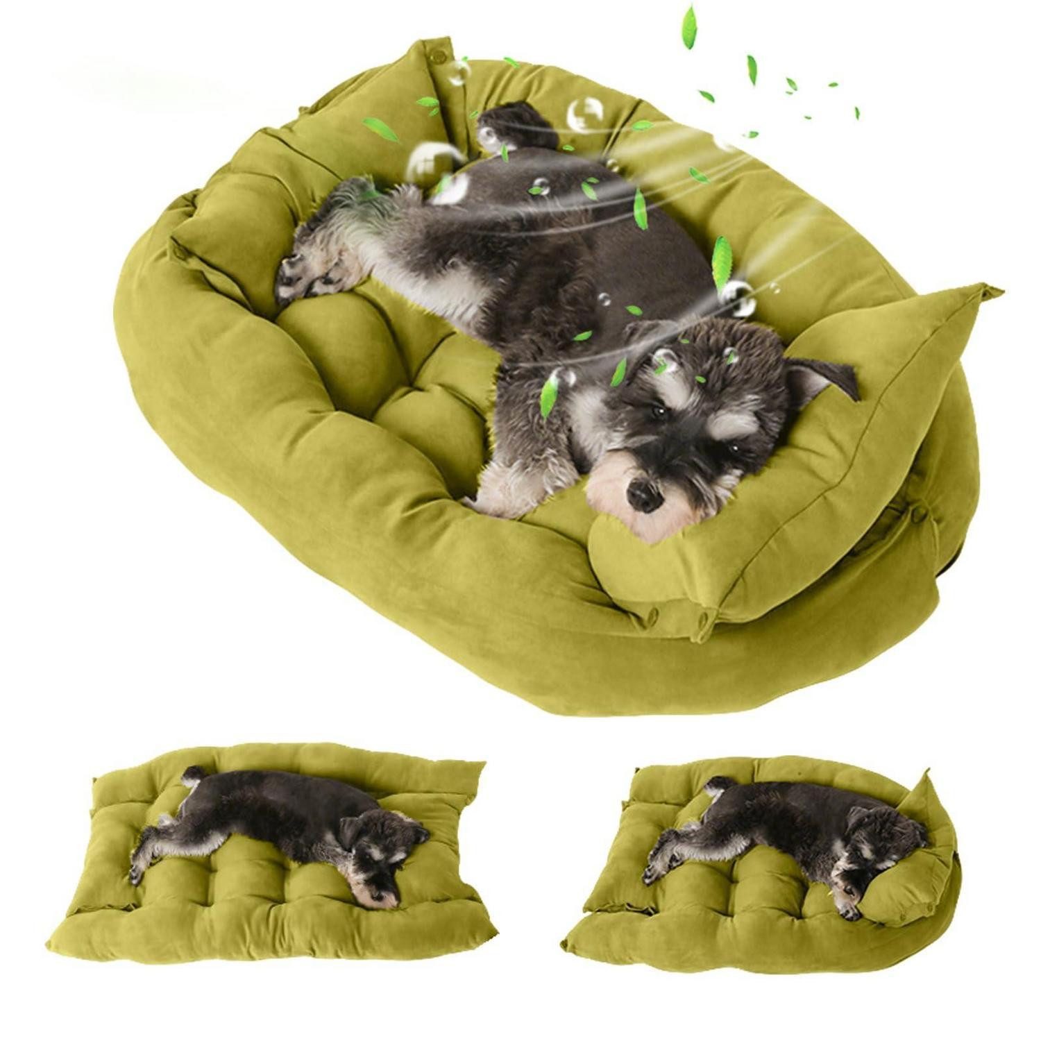 LuxusKollektion Hundebett Hundekissen XL Hellgrün 3-in-1 Multifunktion