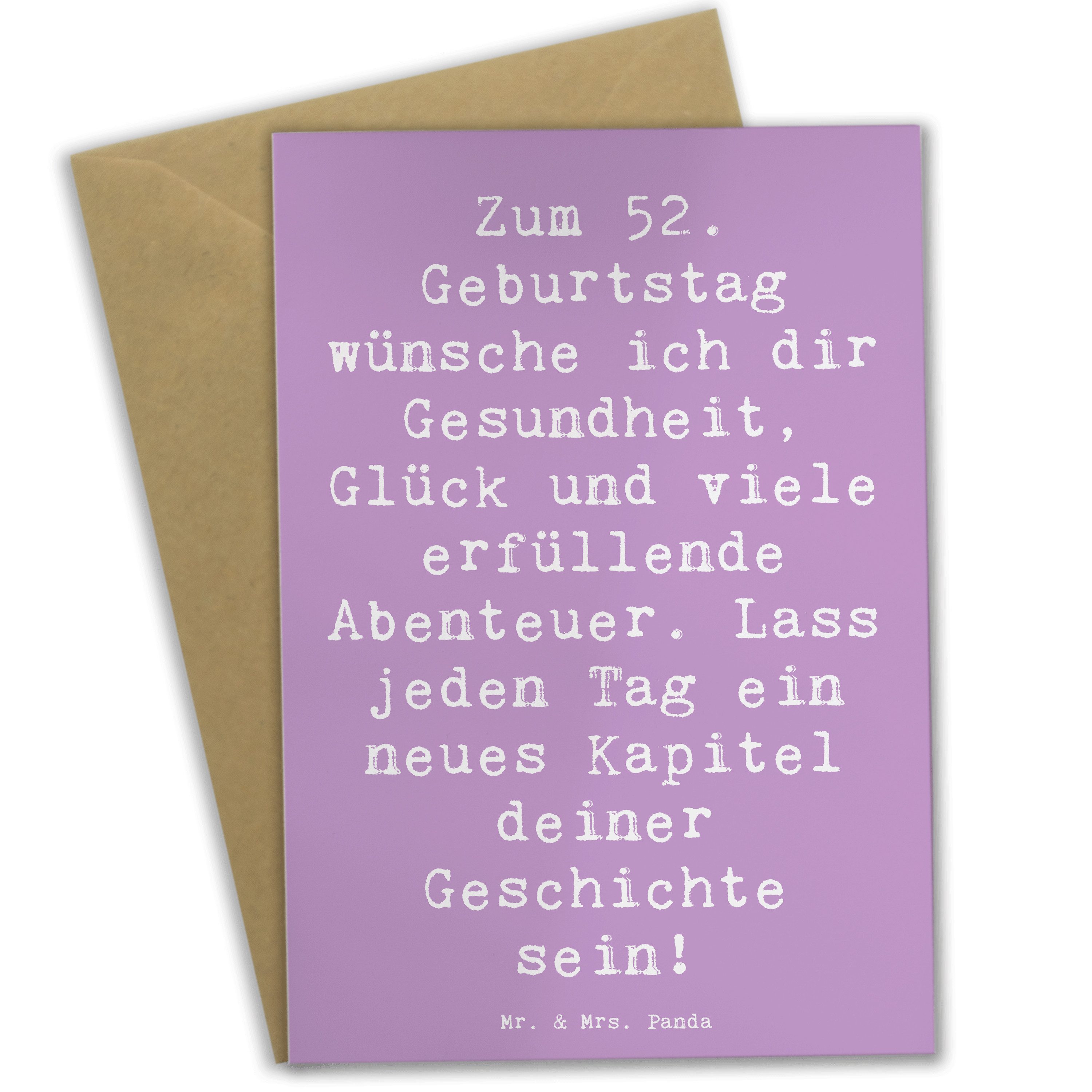 Grußkarte Spruch 52. Geburtstag - Lavendeltraum - Geschenk, Freude, Lebensfreud