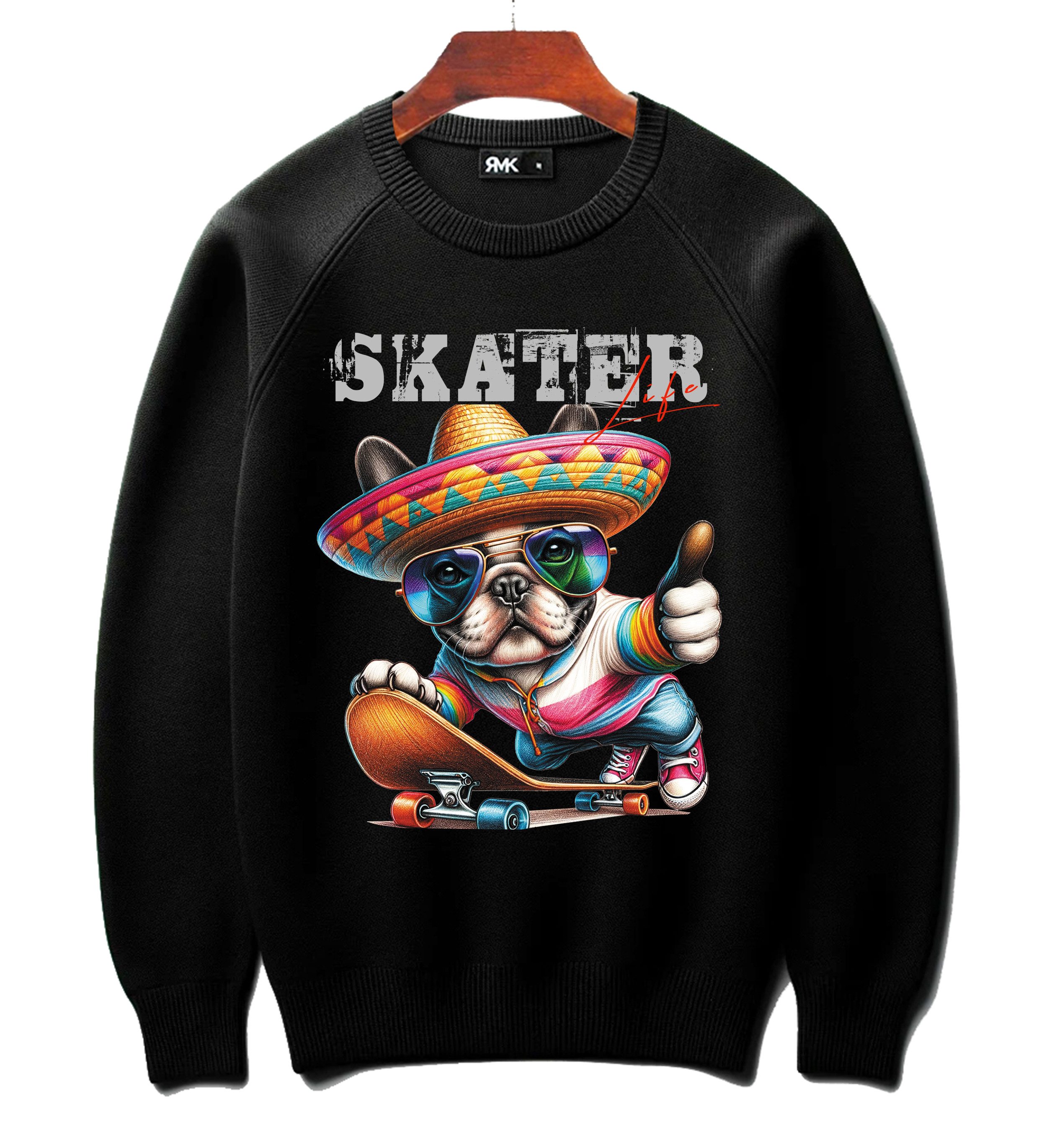 RMK Rundhalspullover Herren Pullover Langarmshirt Sweatshirt Pulli Oversize günstig online kaufen