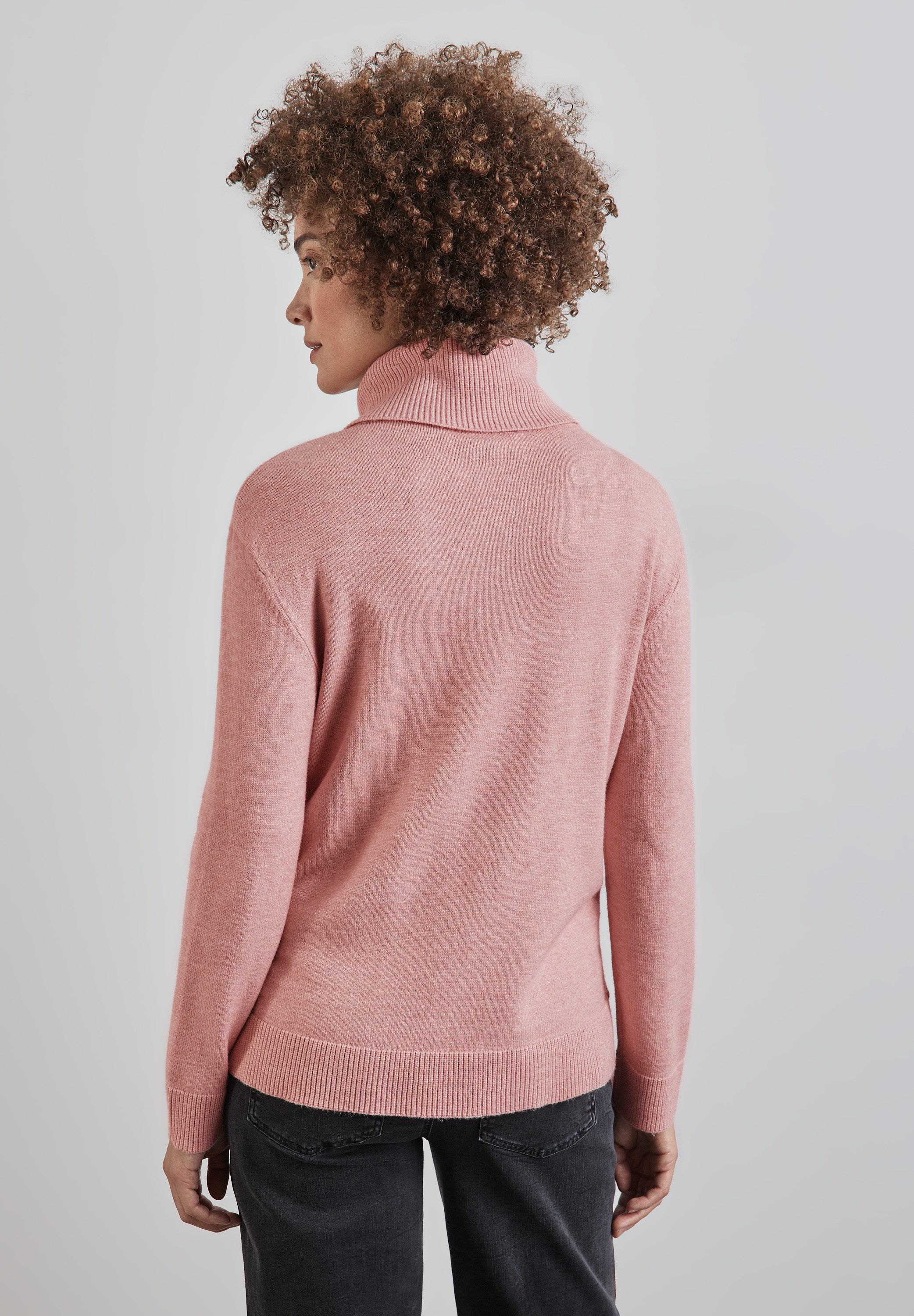 STREET ONE Rollkragenpullover mit Knopf Details günstig online kaufen