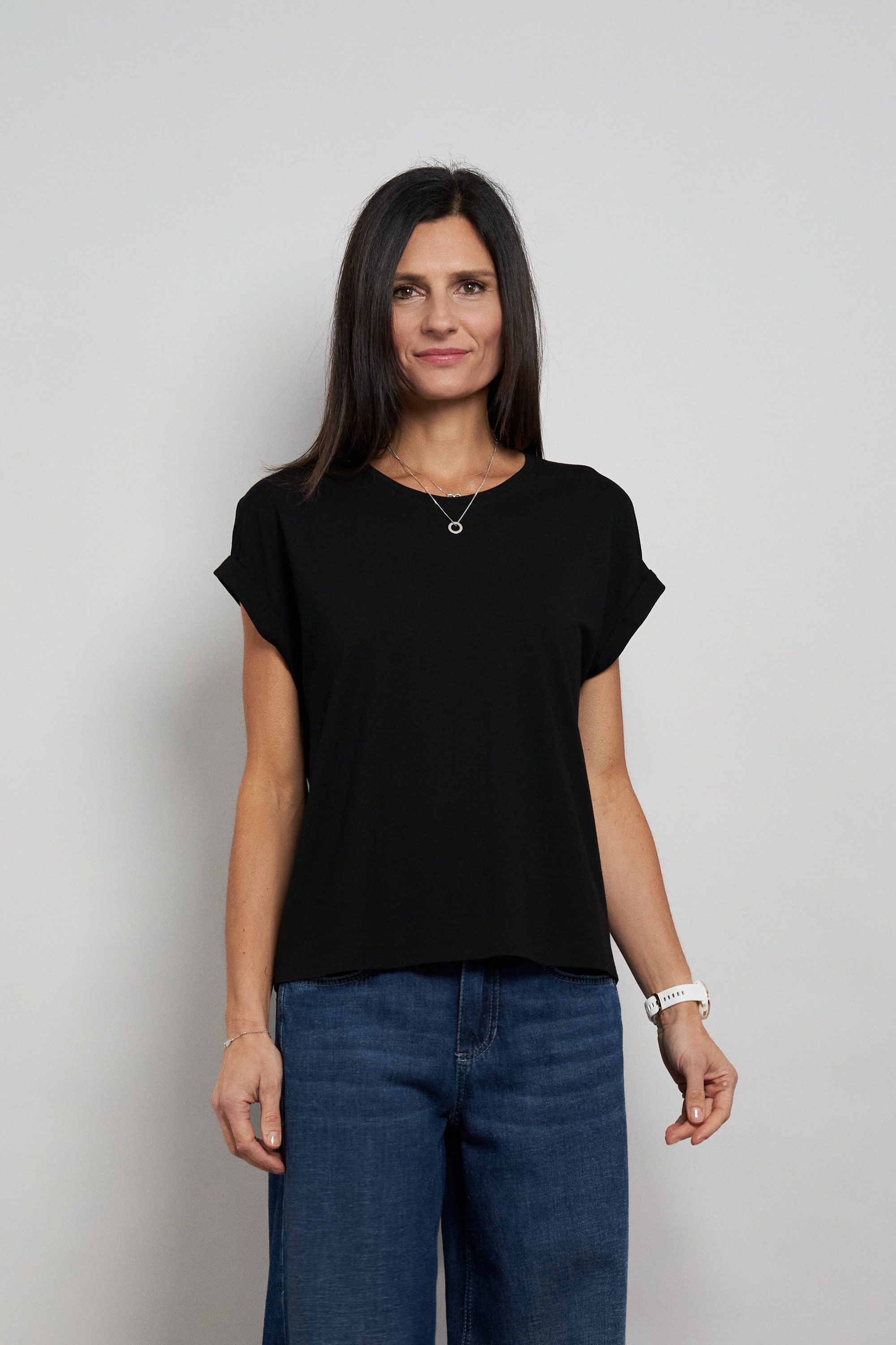Seidel Moden Kurzarmshirt Otto exclusiv Rundhals mit Ärmelaufschlag -MADE IN GERMANY