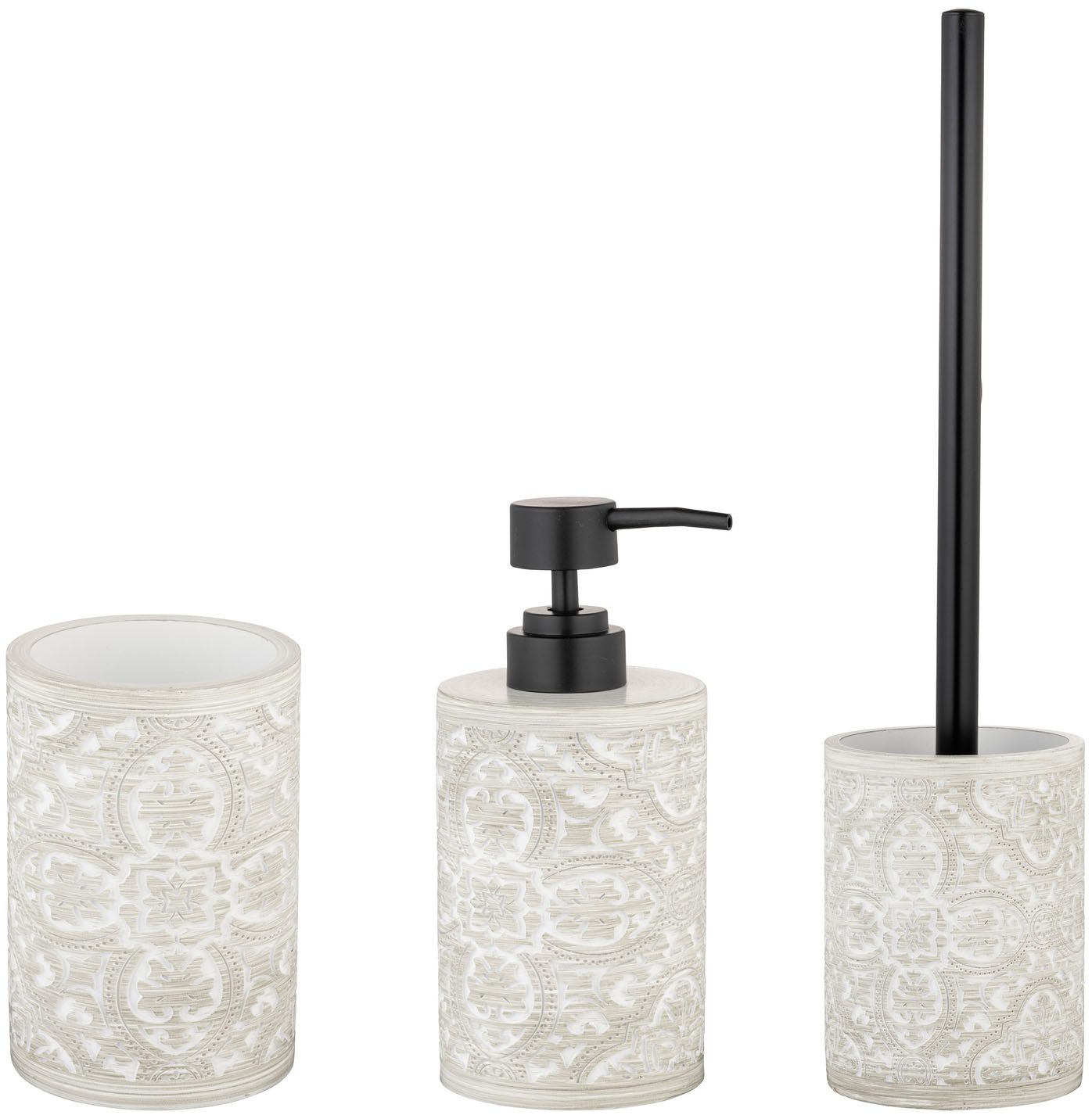 WENKO Badaccessoire-Set Ortezzano, Set, 3 tlg., bestehend aus Seifenspender günstig online kaufen