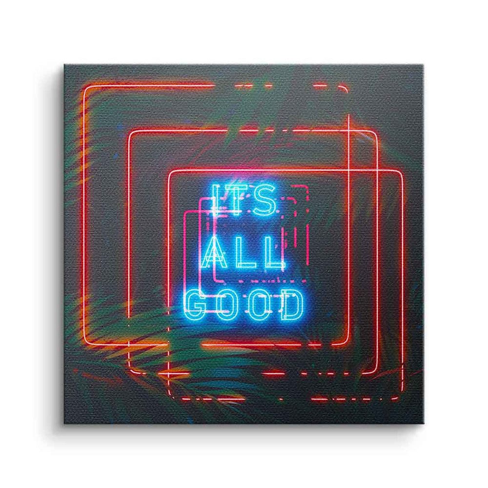 DOTCOMCANVAS® Leinwandbild Its all good, Leinwandbild Its all good KI AI generiert digitale Kunst Wandbild