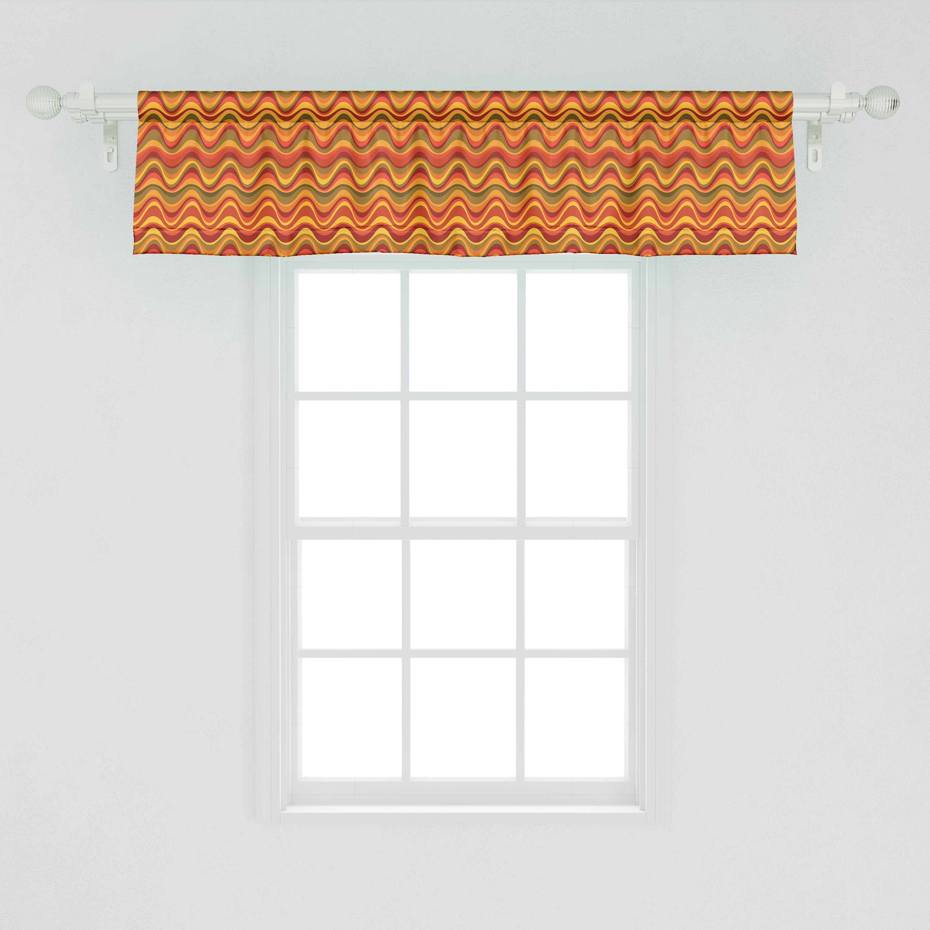 Volant Geometrisch Schlafzimmer Microfaser, Wüstendüne Abakuhaus, Küche Vorhang für Scheibengardine Dekor Muster Stangentasche, mit