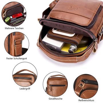 TAN.TOMI Umhängetasche Brusttasche Herren, Schultertasche, Sling Bag echt Leder, Leder Brusttasche mit Verstellbaren Schultergurten für Wandern, Arbeit