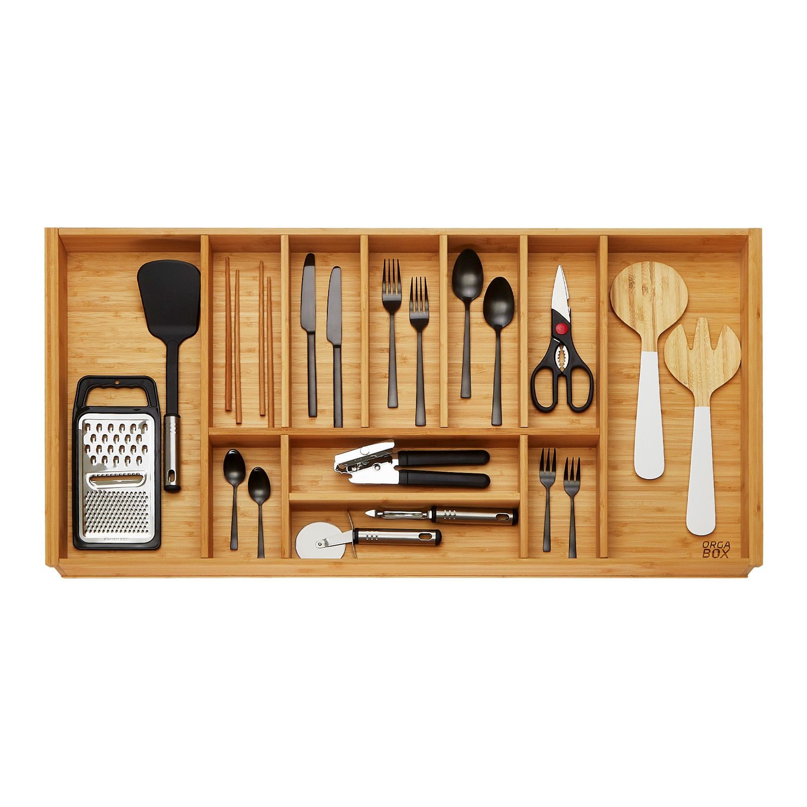 SO-TECH® Besteckeinsatz Bambus Besteckkasten ORGA-BOX 3 für Nobilia-Küche a günstig online kaufen