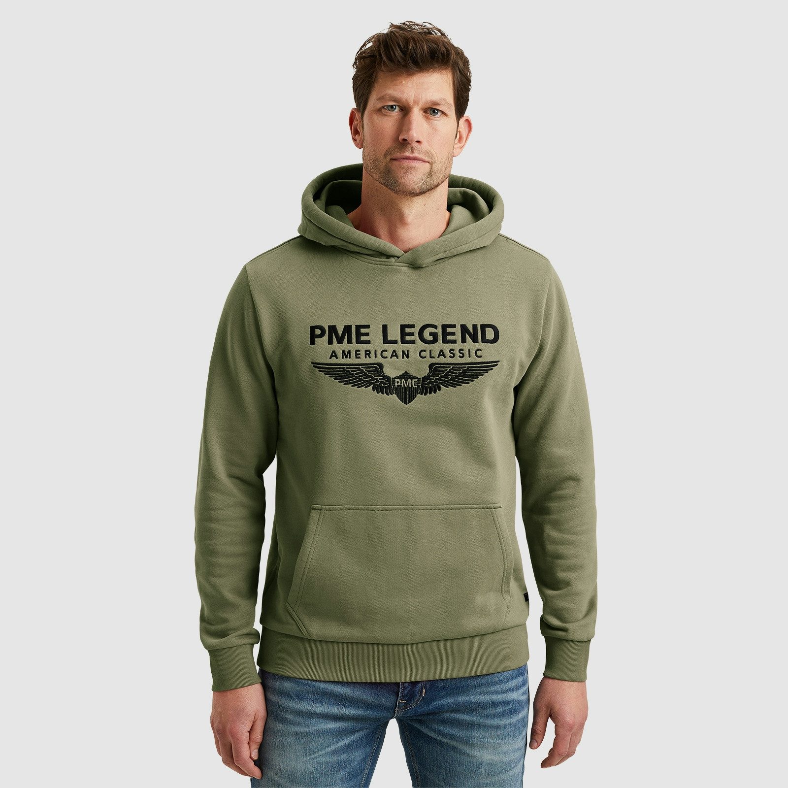 PME LEGEND Kapuzensweatshirt Hooded soft terry with logo mit Logo Print