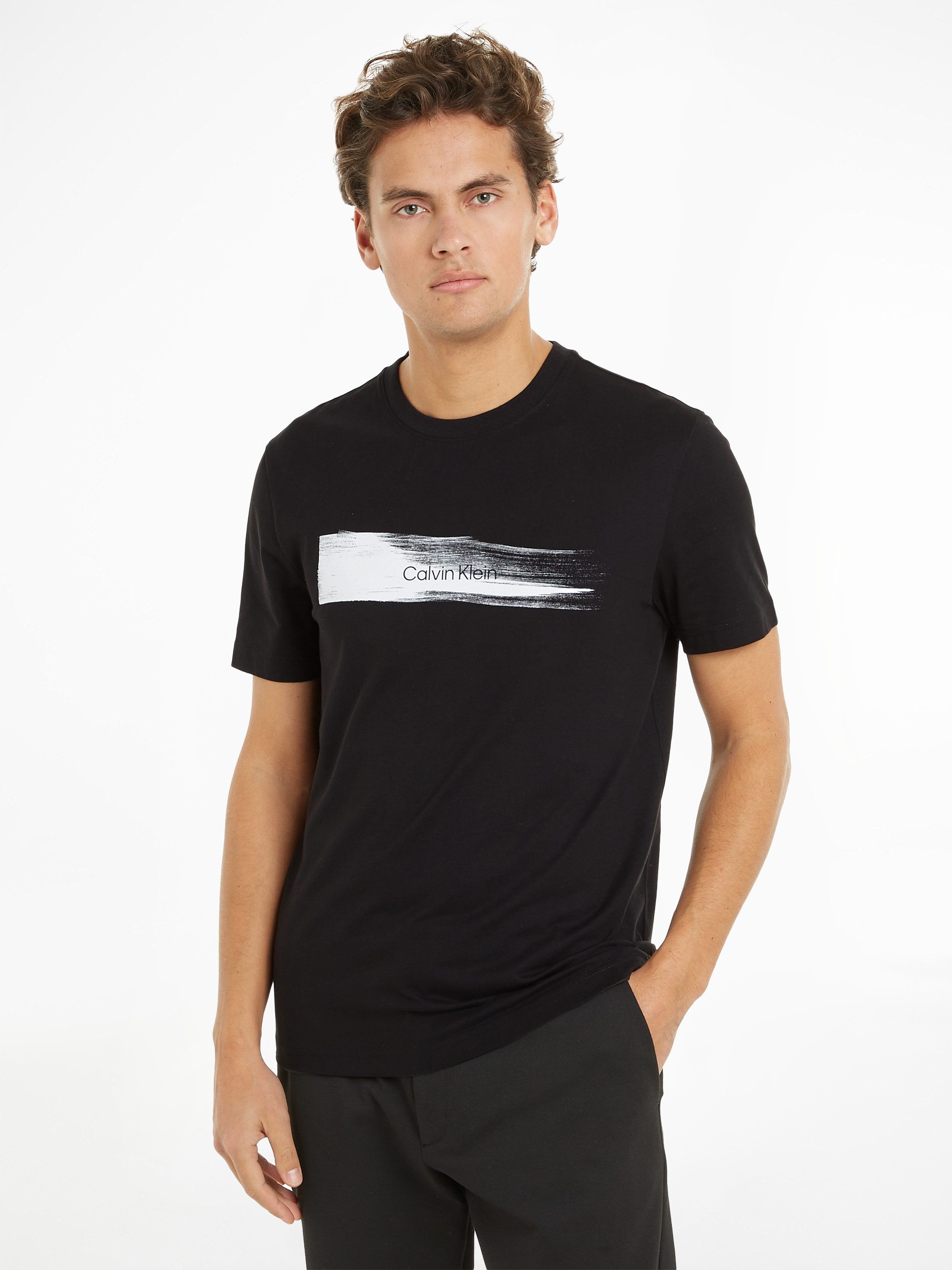 Calvin Klein T-Shirt BRUSH LOGO T-SHIRT mit Logoschriftzug