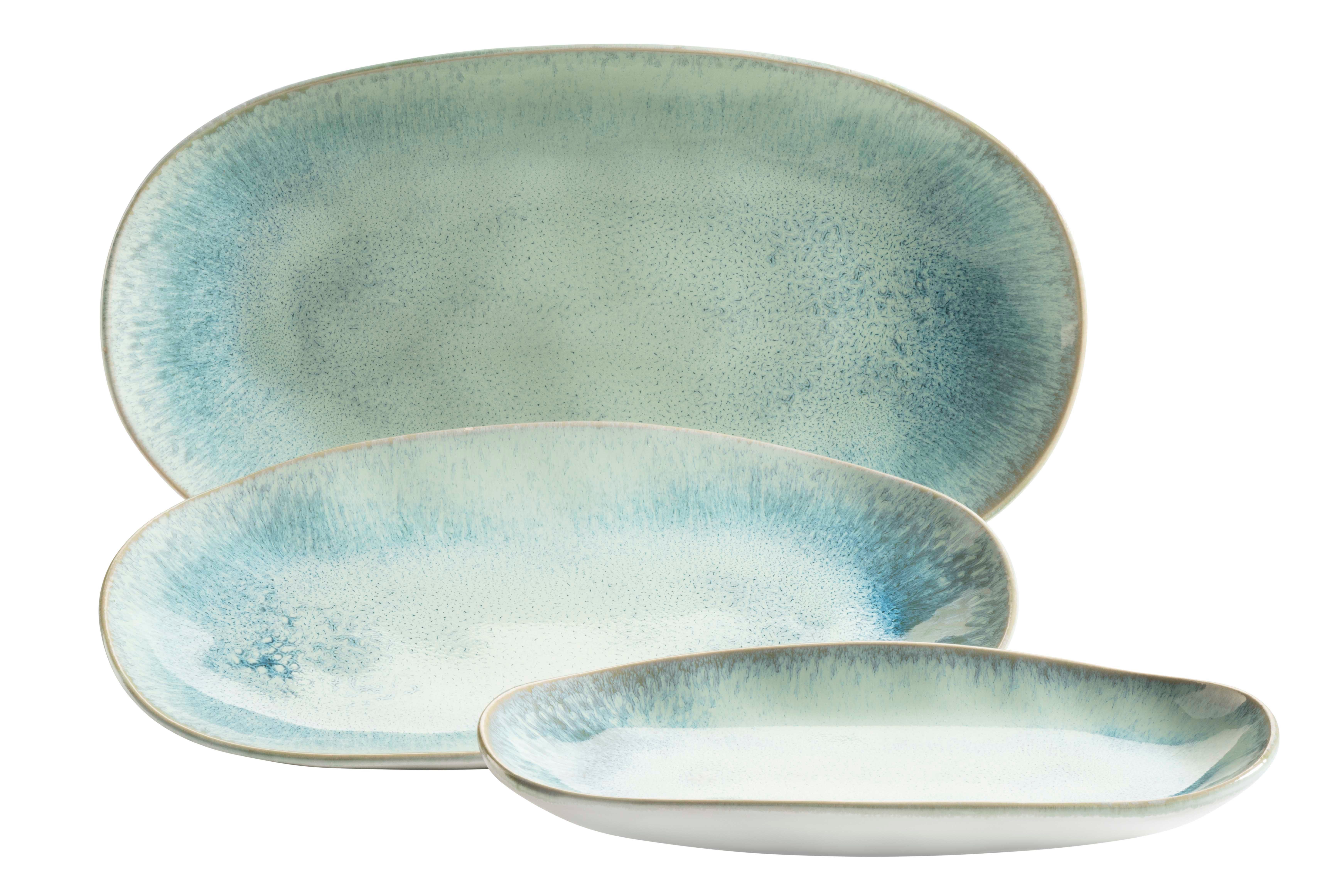 MÄSER Servierplatte Frozen, Servierplatten-Set, Steinzeug, Steinzeug, (Set, 3-tlg)