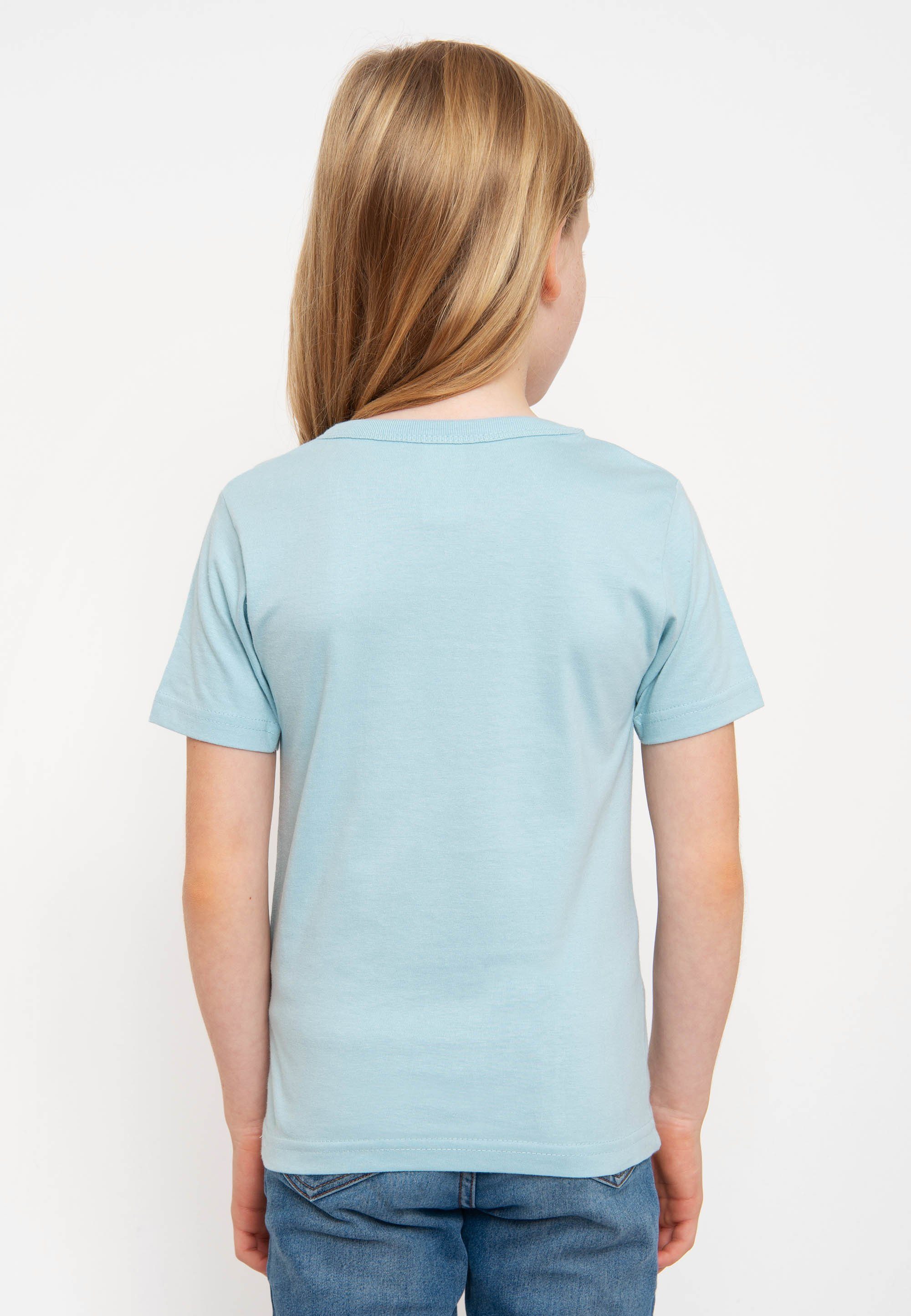 - T-Shirt mit hellblau LOGOSHIRT Frontprint Sesamstraße Krümelmonster coolem