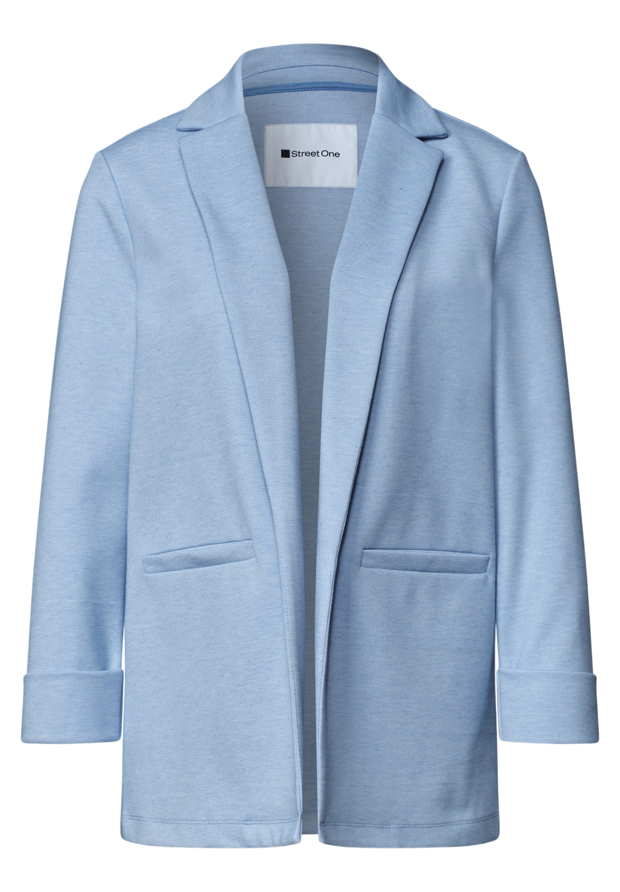 STREET ONE Jackenblazer blau,Casual,Polyester,Unifarben,Reverskragen,3/4 Arm,Casual Fit