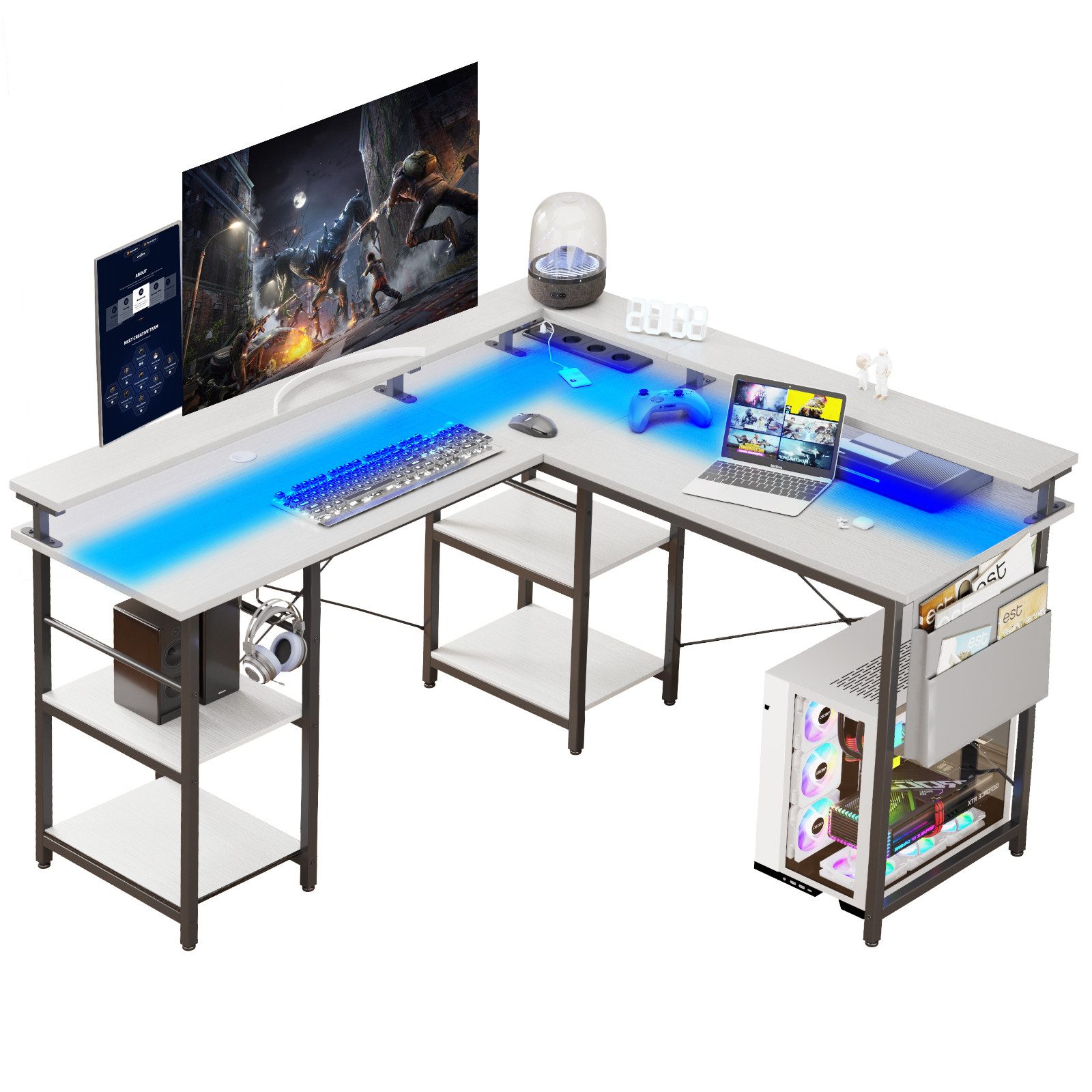 BBWL Computertisch L-förmiger Gaming-Schreibtisch mit LED, günstig online kaufen