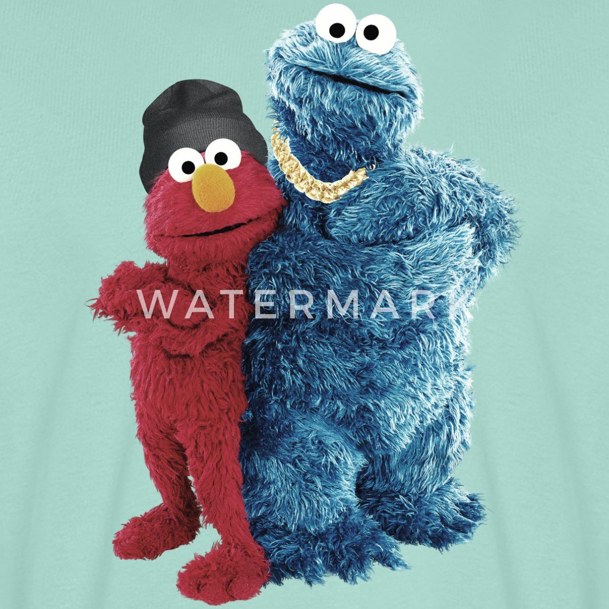 Spreadshirt T-Shirt Sesamstraße Gangster Krümelmonster & Elmo Männer Premium T-Shirt (1-tlg)