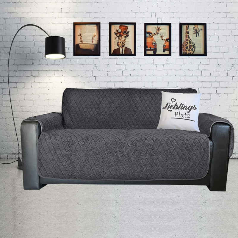 Sofaschoner Sofahusse mit Sherpa Schonbezug für 3-Sitzer Sofas JEMIDI