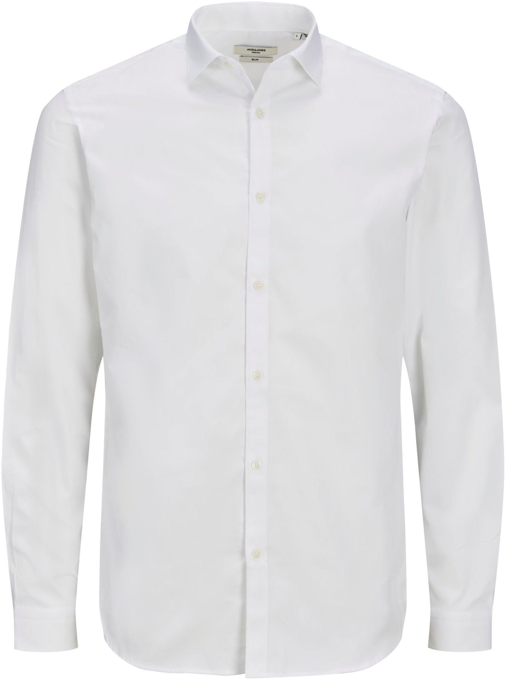 Jack & Jones PlusSize white JPRBLACARDIFF SHIRT Langarmhemd