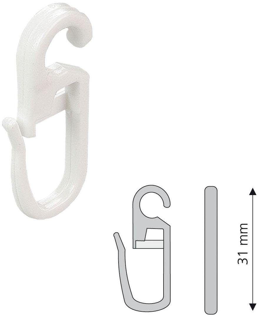 Faltenclip, Liedeco, Gardinen, (Set, Faltenlegehaken, 8-St), für Gardinenringe weiß