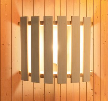 welltime Sauna Ferun, BxTxH: 231 x 231 x 198 cm, 68 mm, 9-kW-Bio-Ofen mit ext. Steuerung