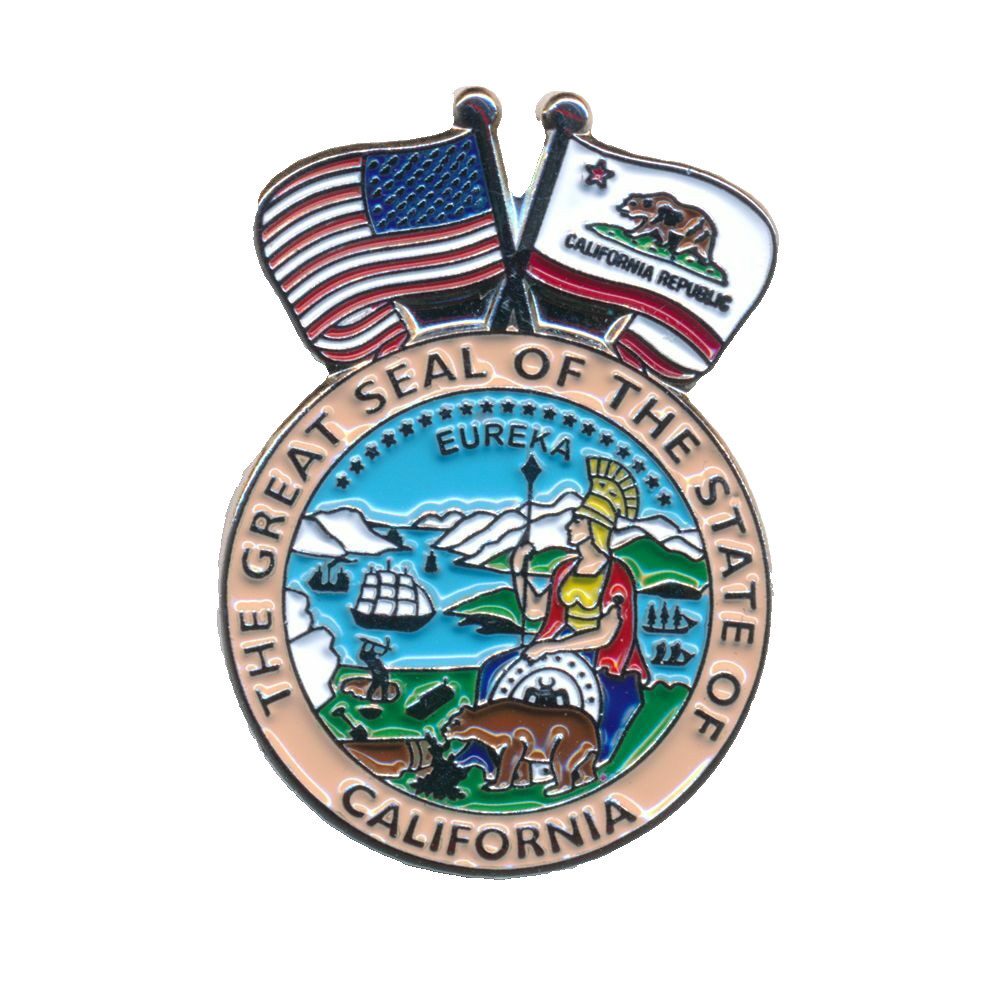 Pins California Kalifornien USA Flagge Siegel Pin Anstecker 1009