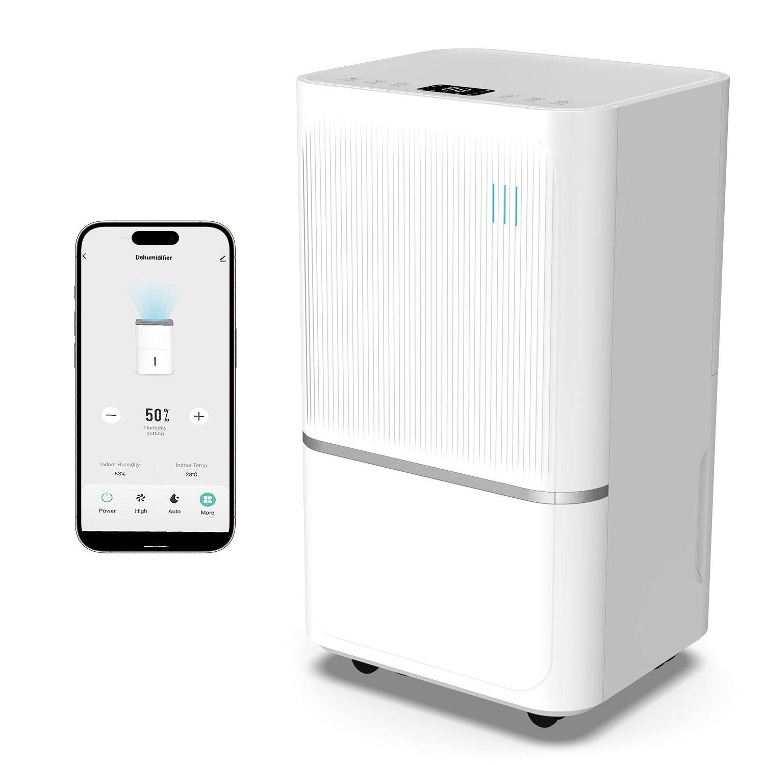 oyajia Luftentfeuchter Luftentfeuchter Elektrisch mit WLAN & App,Timer,Entfeuchter Leise, für 200 m³ Räume, Entfeuchtung 14 l/Tag, Tank 2 l, Wäschetrocknung,Schlafmodus,Dehumidifier für Keller/Wohnung