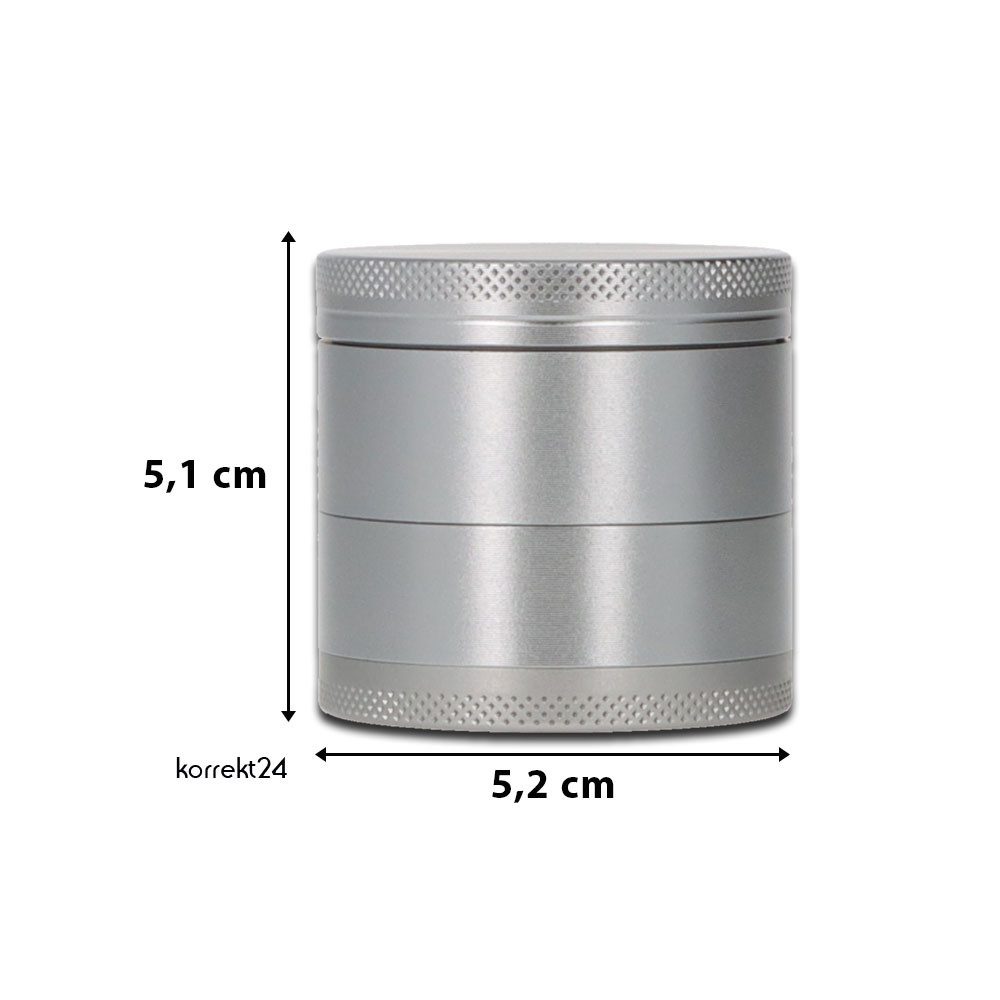 Coumo Grinder XL Grinder Vortex, Helix Mahlwerk, 4-teilig, Aluminium Grau