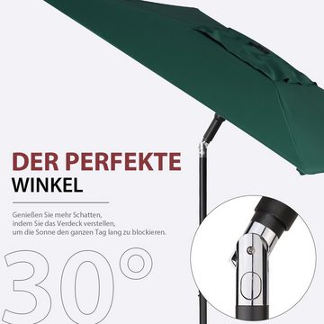 Sekey Sonnenschirm 180 x 130 cm Sonnenschirm für Balkon, Terrasse und Garten, UPF 50+, LxB: 180,00x130,00 cm, Kippbar, Lüftungsschlitz, rechteckig