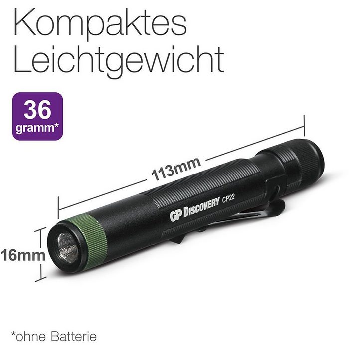 GP Batteries Taschenlampe Taschenlampe CP22 365nm inkl. 1x AAA 1 5V Batterie Batteriedauer ca. 3