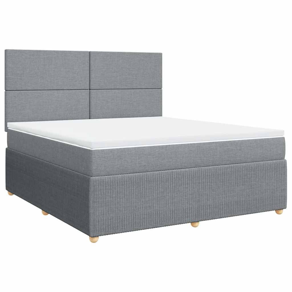 vidaXL Bett Boxspringbett mit Matratze Hellgrau günstig online kaufen