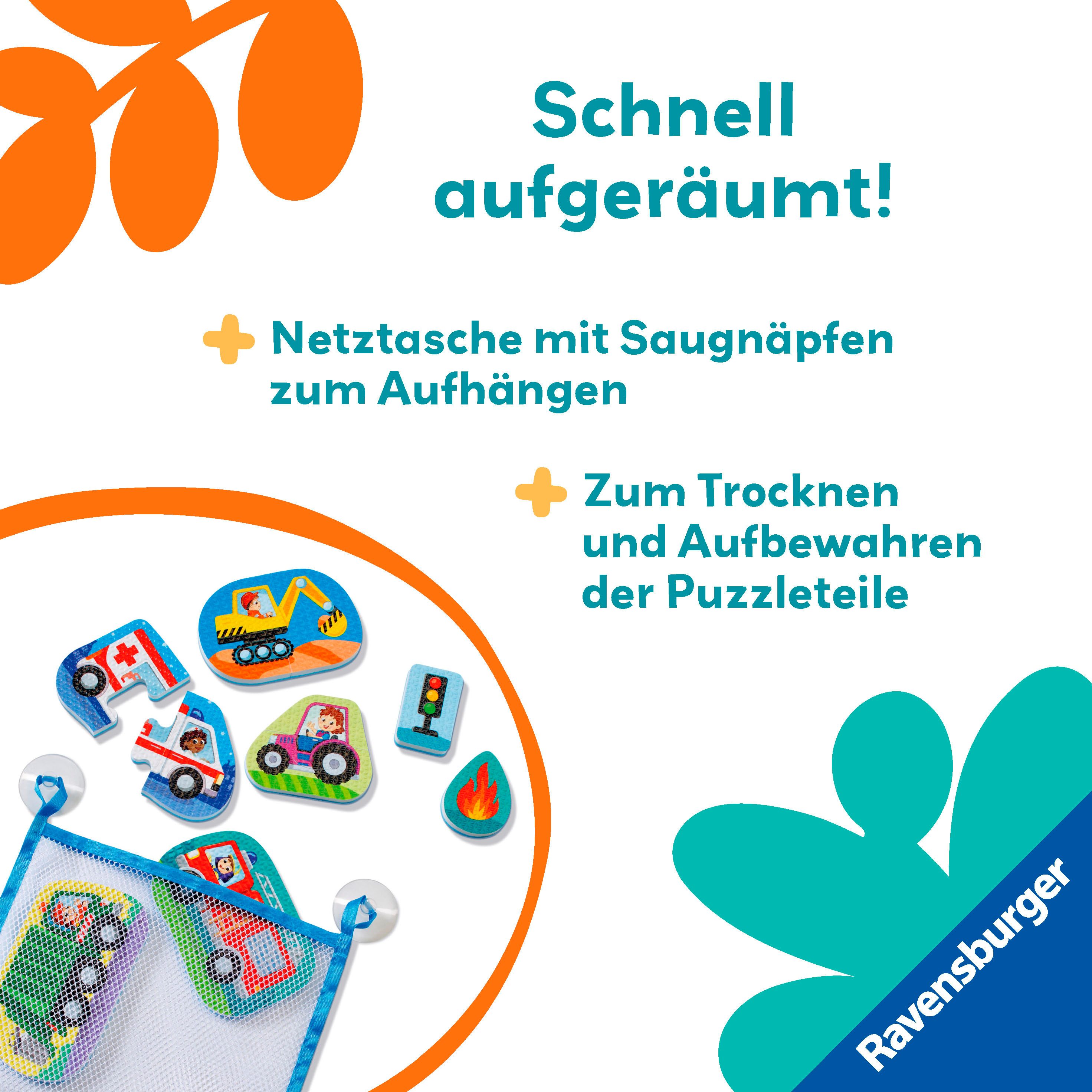Ravensburger Badespielzeug Play+ Mein erstes Bade-Puzzle: Fahrzeuge