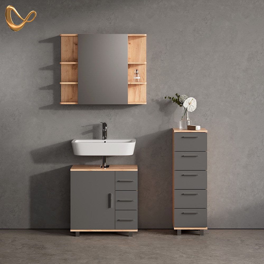 Livinity® Waschbeckenunterschrank Eisak, Goldkraft Eiche, 60 günstig online kaufen