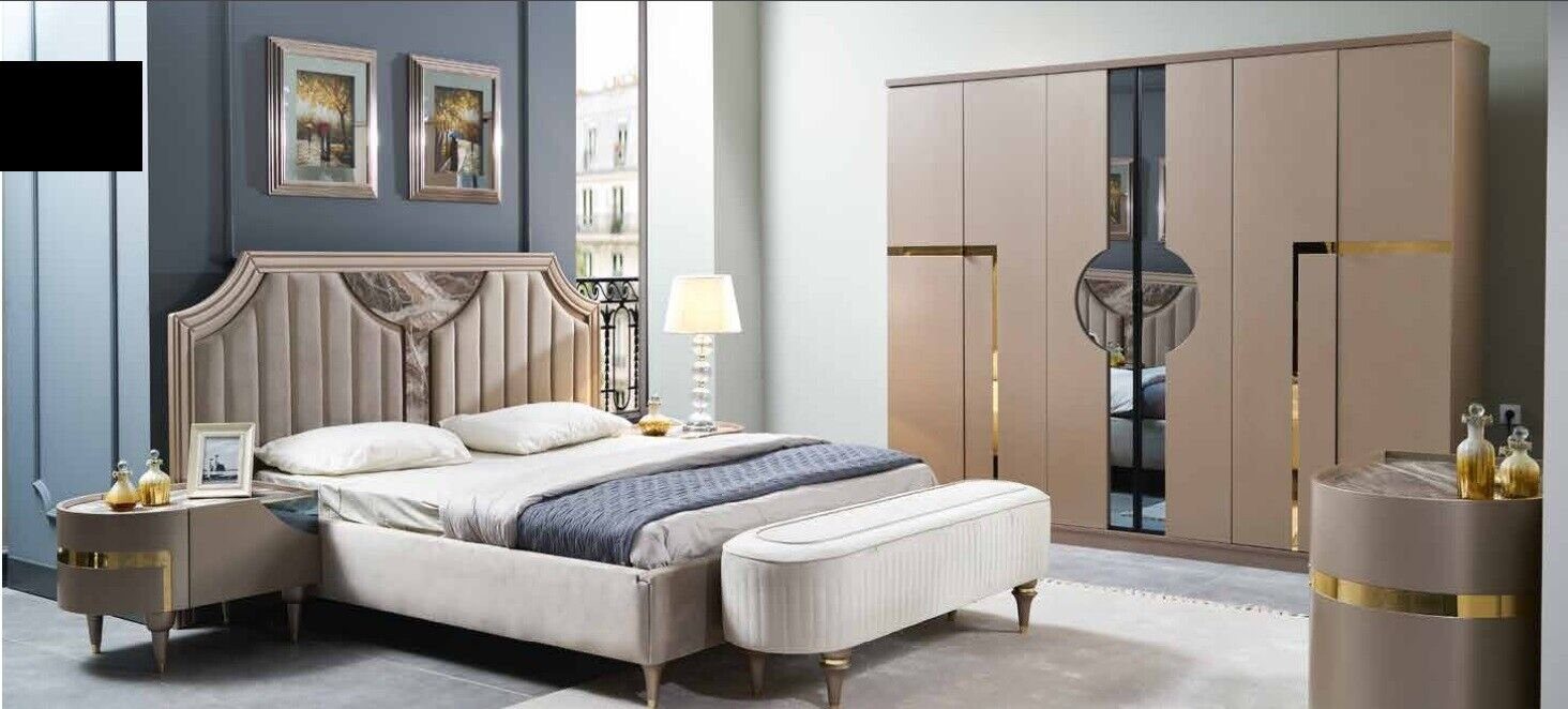 JVmoebel Schlafzimmer-Set Möbel Modern Luxus Betten Neu Bett 2x Nachttisch 3 tlg. Schlafzimmer, (3-St) | Komplett-Jugendzimmer