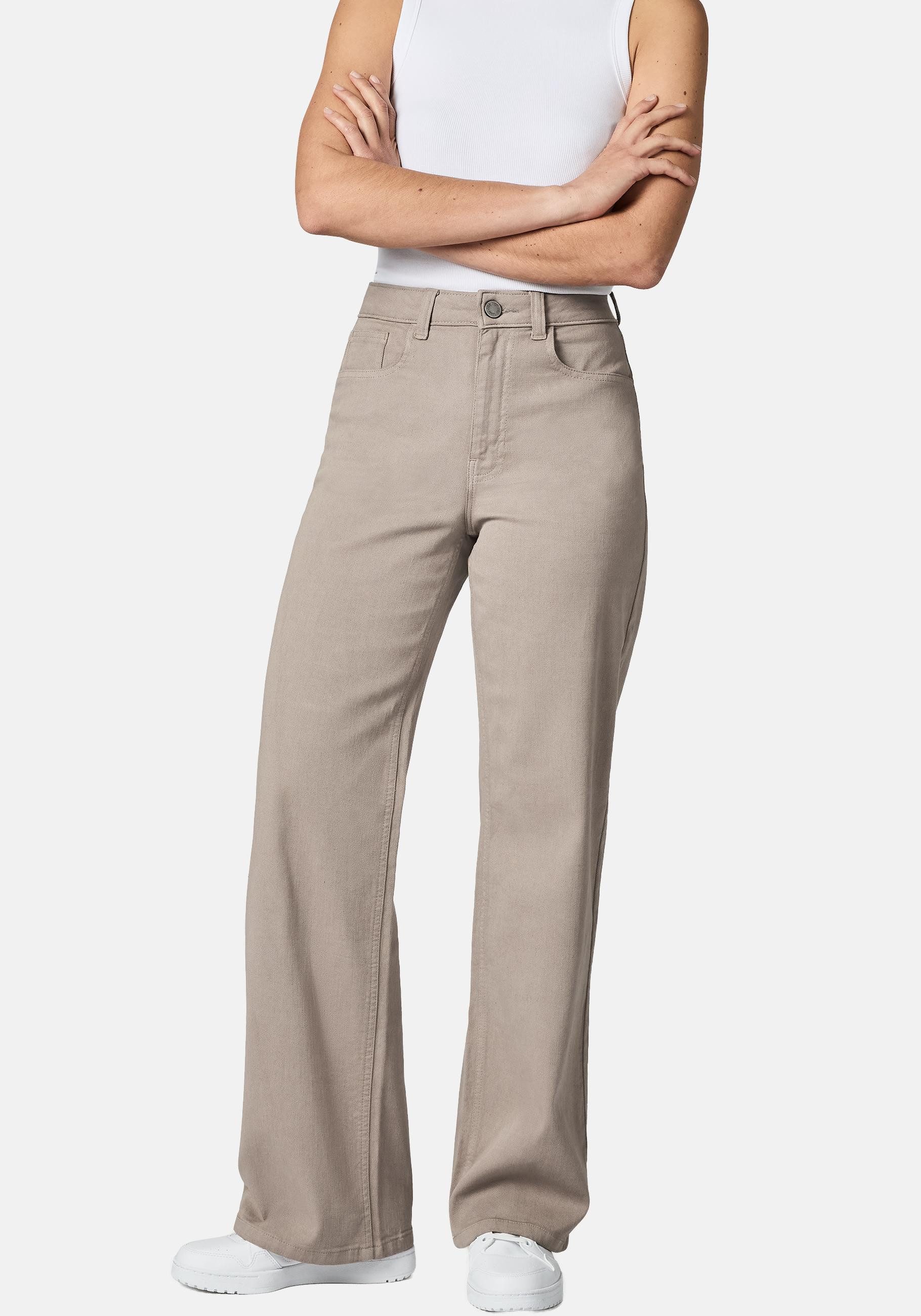 PEAK TIME Chinohose Cyrele Lange Wide-Leg-Hose mit Bio-Baumwolle