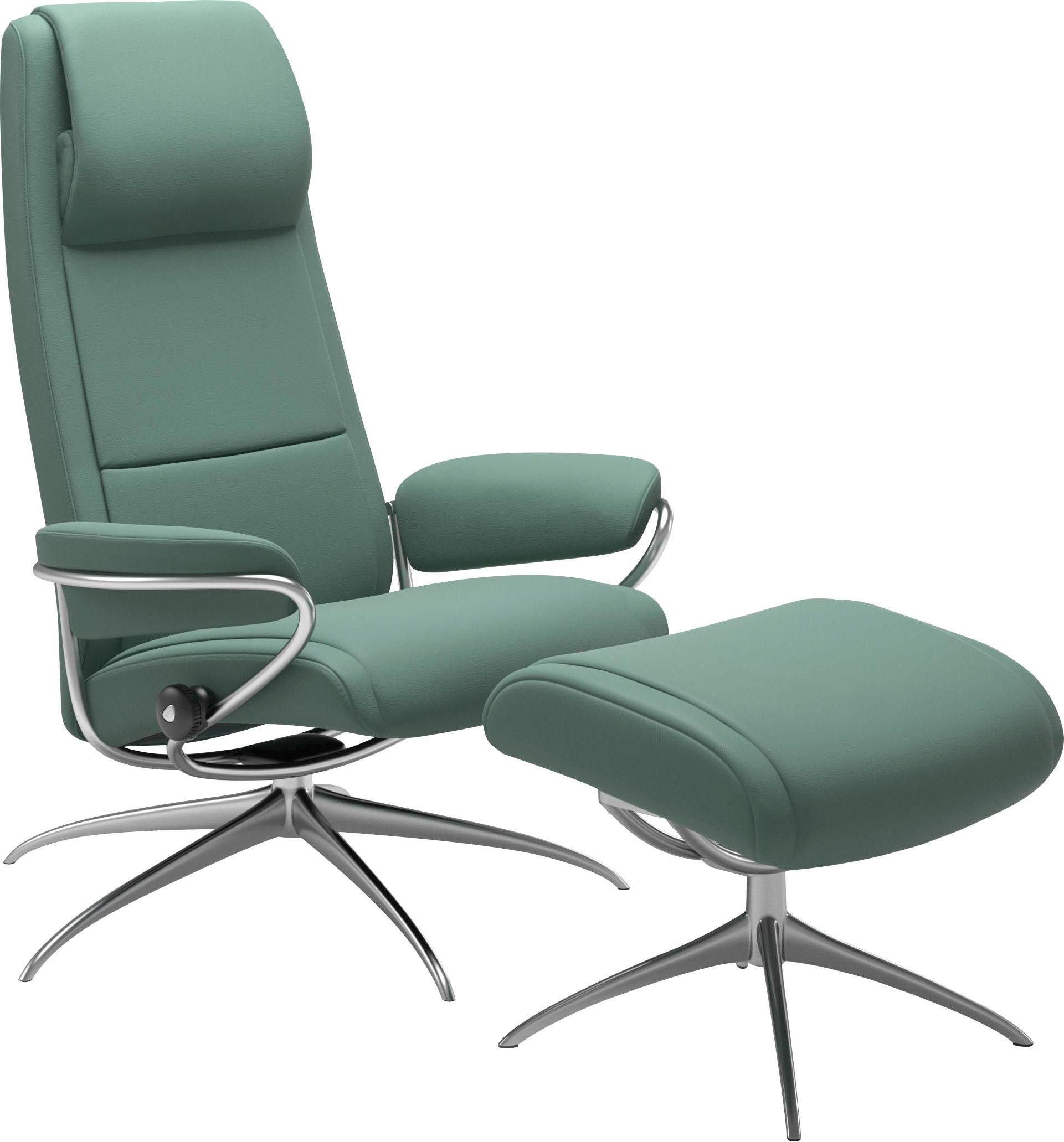 Stressless® Relaxsessel Paris (Set, Relaxsessel mit Hocker), mit Hocker, High Back, mit Star Base, Gestell Chrom