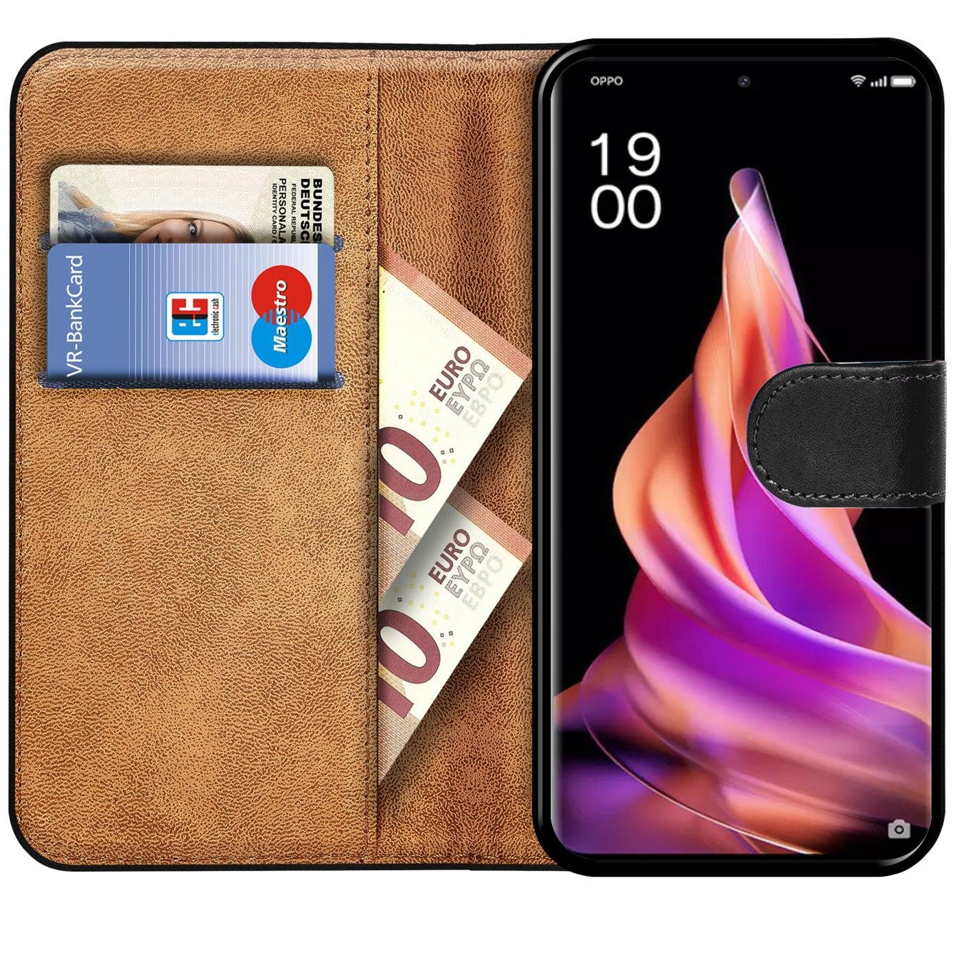 CoolGadget Handyhülle Book Case Handy Tasche für OPPO Reno 9 Pro+ 6,7 Zoll, Hülle Klapphülle Flip Cover für OPPO Reno 9 Pro+ Schutzhülle stoßfest