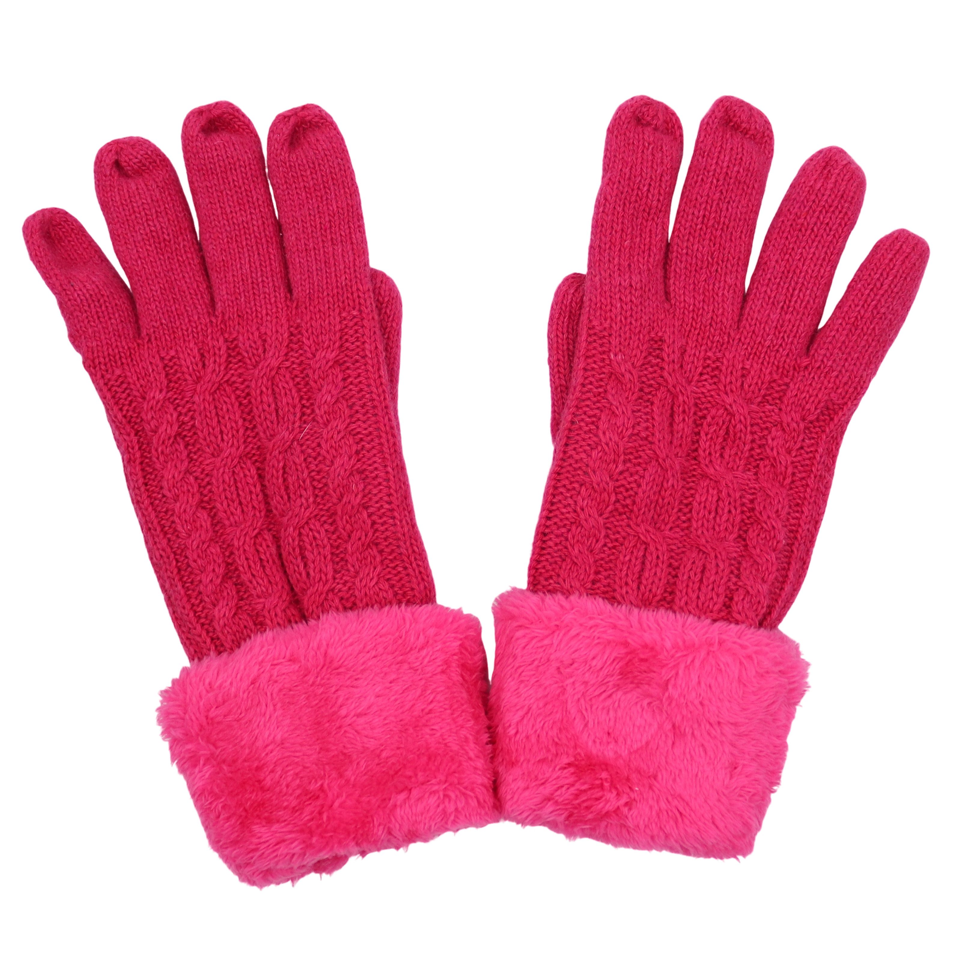 Strickhandschuhe Damen Handschuhe warm Weich, Einheitsgröße, durch gefüttert
