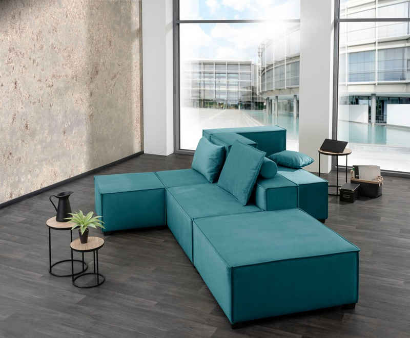 Max Winzer® Wohnlandschaft »MOVE«, Set, Sofa-Set 03 aus 8 Sitz-Elementen, inklusive 3 Zierkissen, individuell kombinierbar
