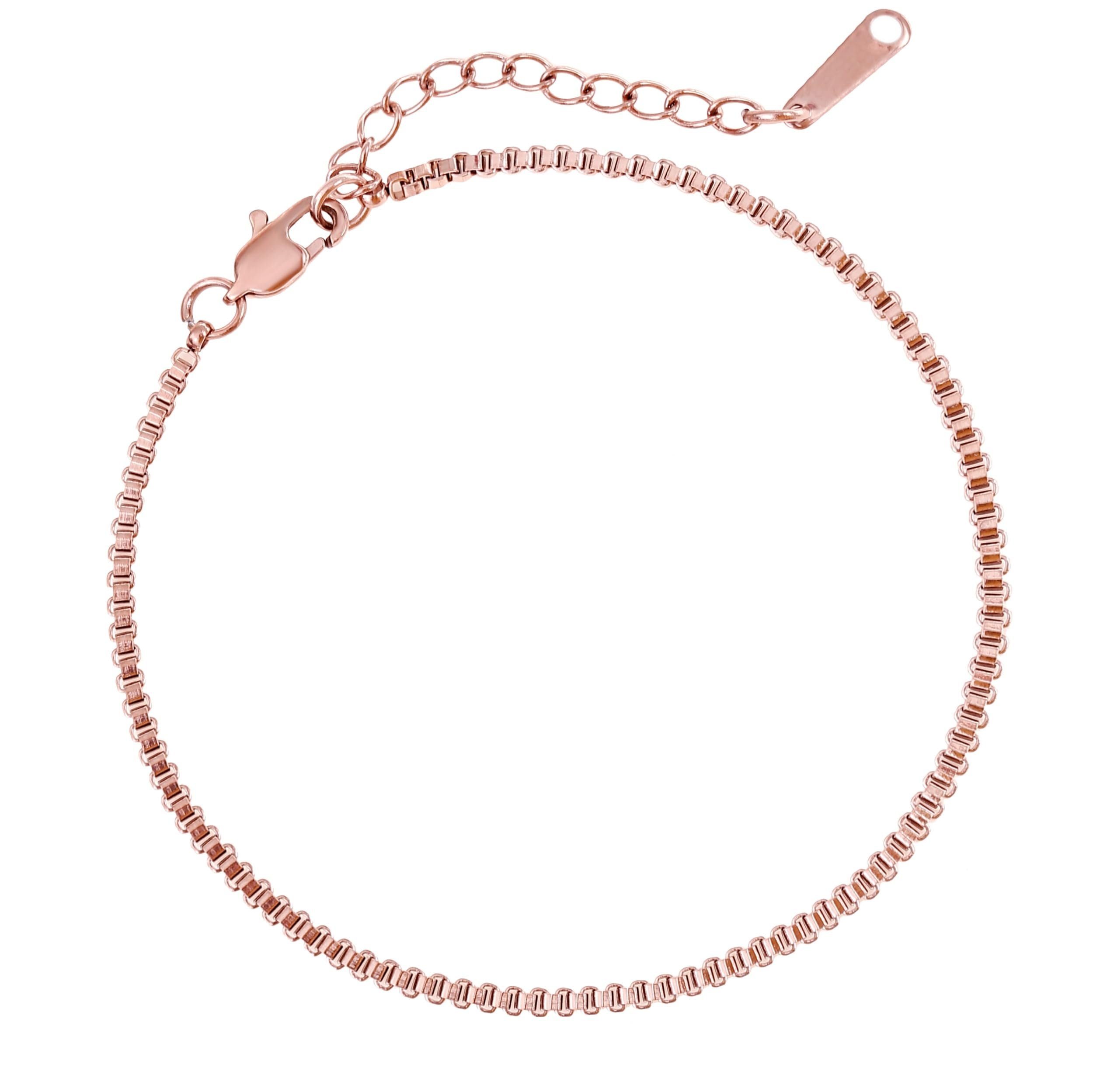 Made by Nami Edelstahlarmband Minimalistisch Damen Filigran, Cuban Link Chain Frauen