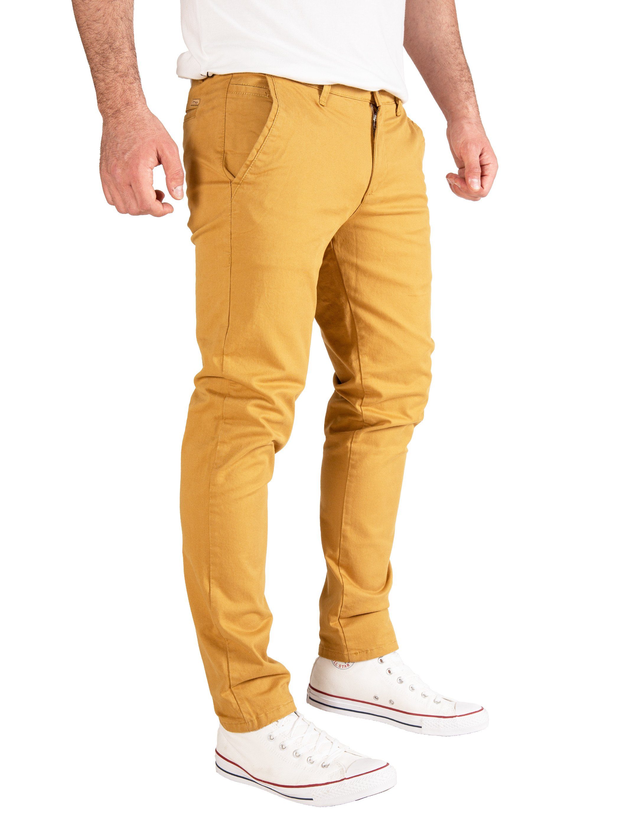 Pittman Chinohose Derrick moderne Baumwolll (bistre Chino Reißverschluss Braun 171036) mit Jeans