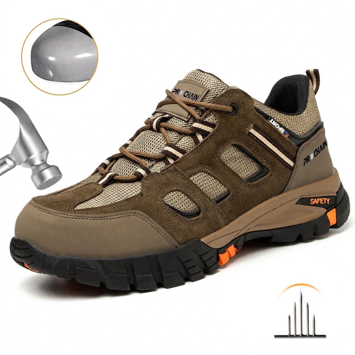 PROCHAIN S1P SRC Arbeitsschuhe Modische Herren Sicherheitsschuh (Stahlkappe Arbeitsschuhe chutzschuhe Schutzausrüstung, sportlich, bequem, leicht, atmungsaktiv, weich und rutschfest) Herren- und Damenmodelle Indoor und Outdoor