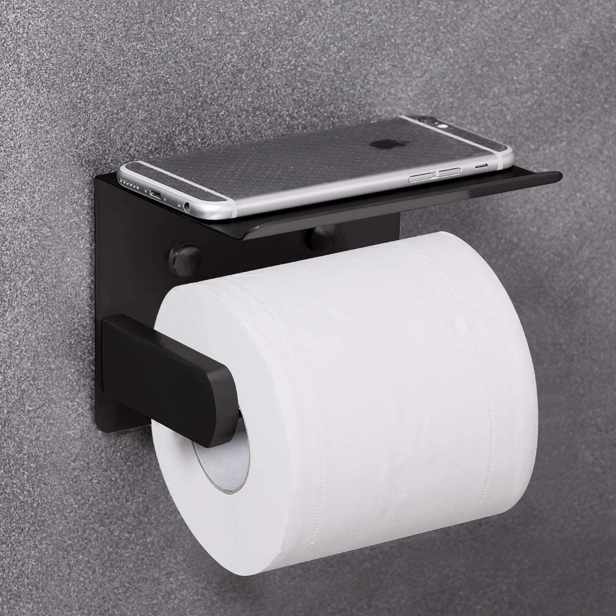 Refined Living Toilettenpapierhalter Ohne Bohren,Selbstklebend Klopapierhalter mit Ablage,Klorollenhalter (Edelstahl Klorollenhalter Wandmontage, Toilettenpapie – Bild 5 von 5