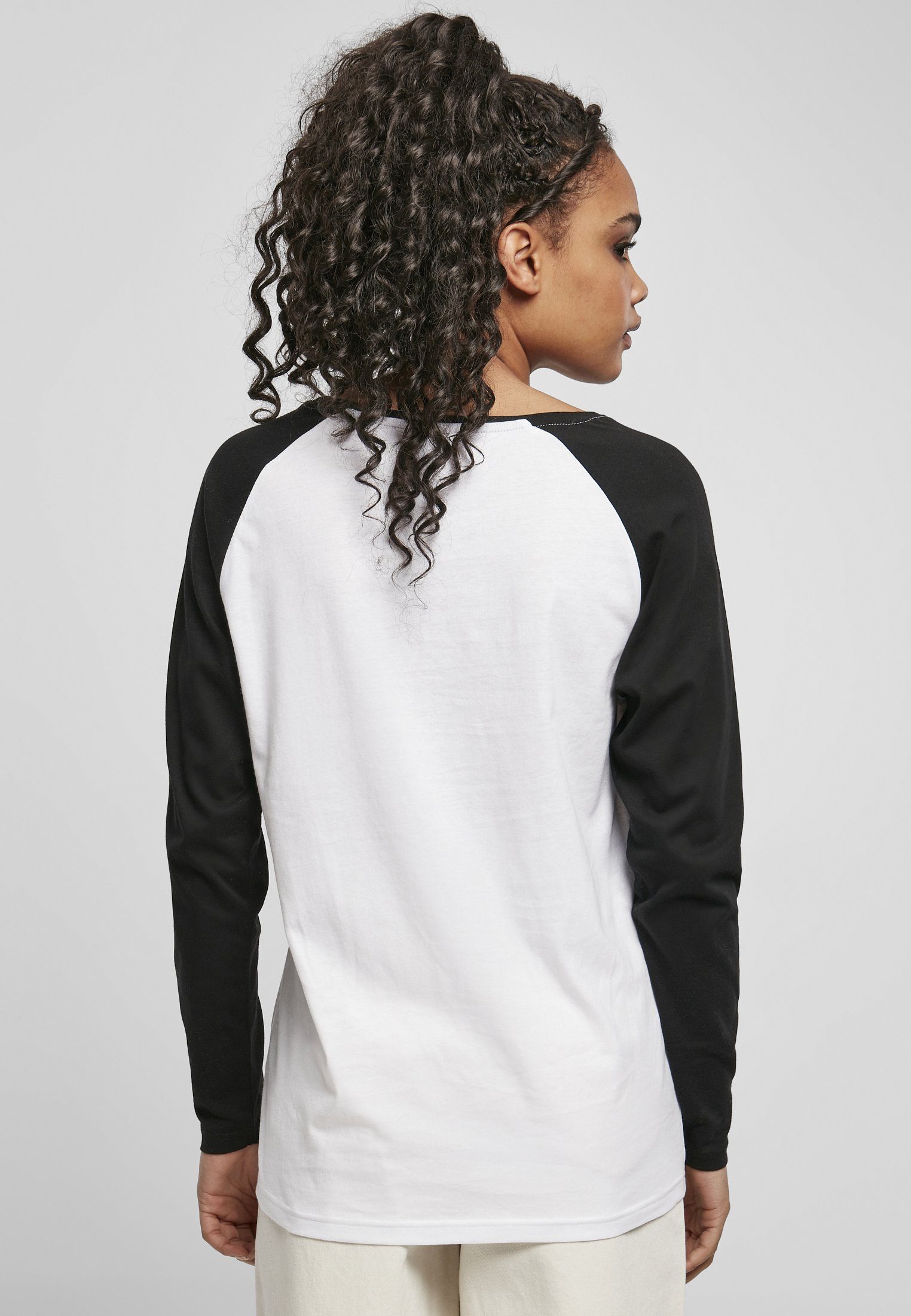 CLASSICS white/black URBAN Ladies Raglan Langarmshirt (1-tlg) Longsleeve Contrast Damen