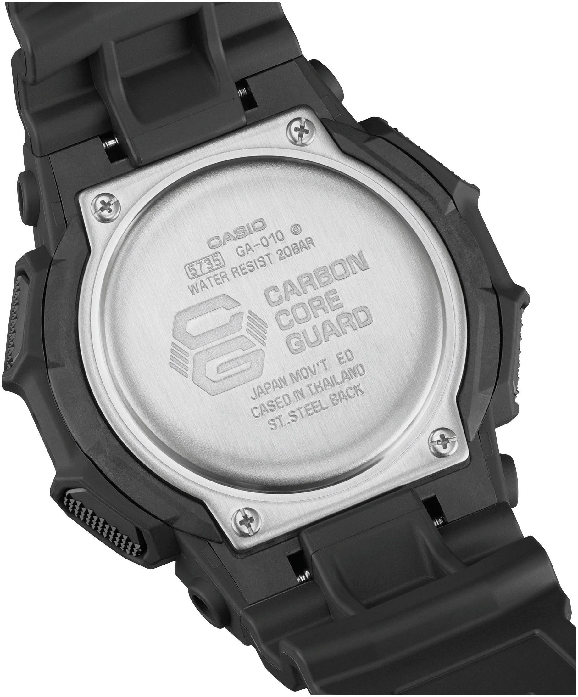 CASIO G-SHOCK Chronograph GA-010-1AER, Quarzuhr, Armbanduhr,Herrenuhr, digital,Resinband, bis 20 bar wasserd.