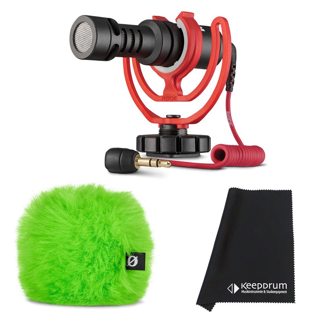 RODE Microphones Mikrofon Rode Videomicro mit Windschutz Grün und Tuch